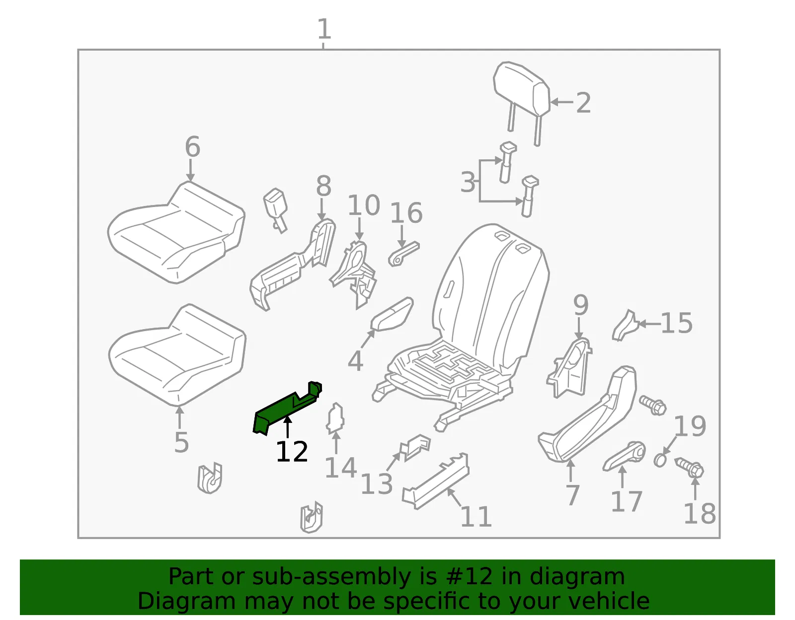 Seat Trim Panel - Nissan (87331-3LM0A) - view 2