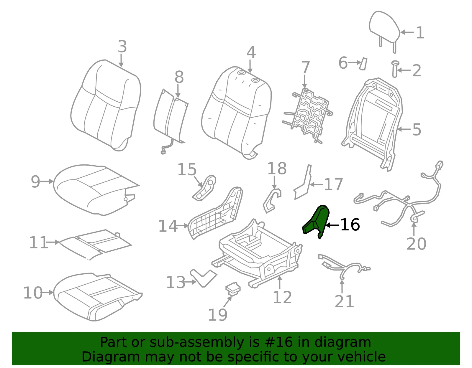 Seat Frame Trim Panel - Nissan (87331-4BS3A) - view 2