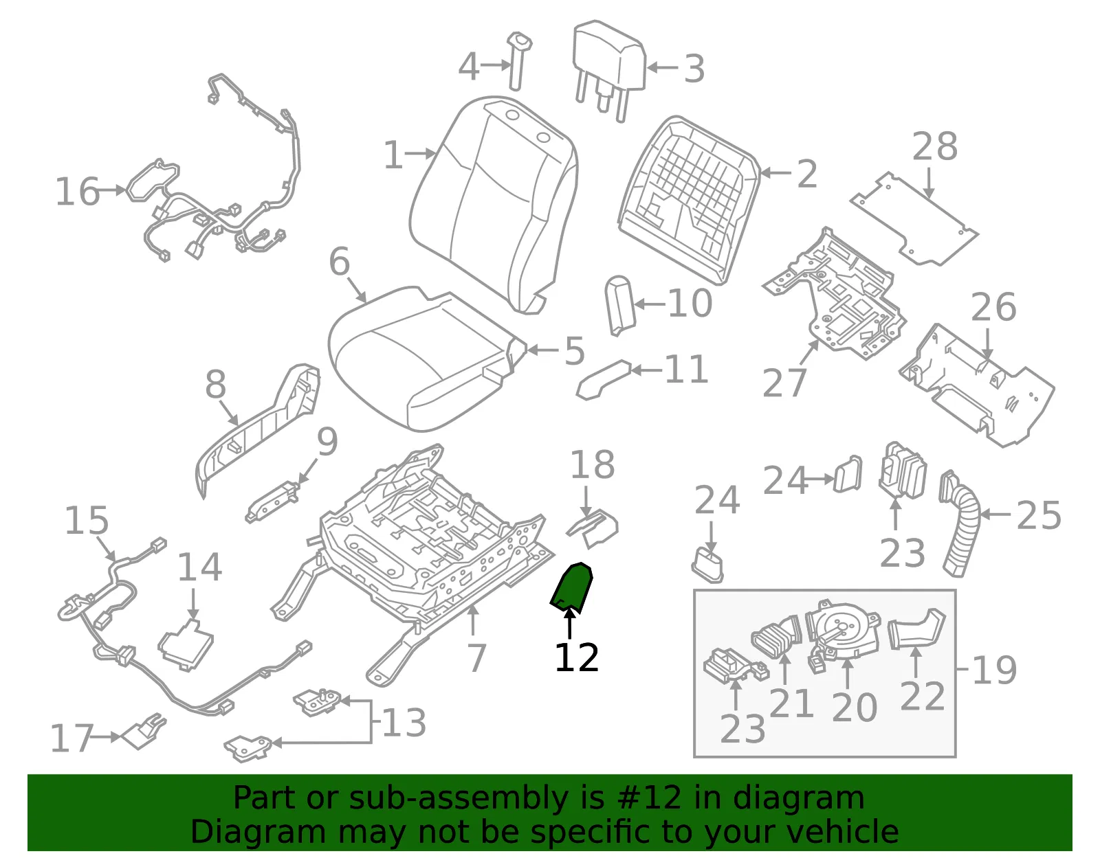 Seat Trim Panel - Nissan (87331-5AA0B) - view 2