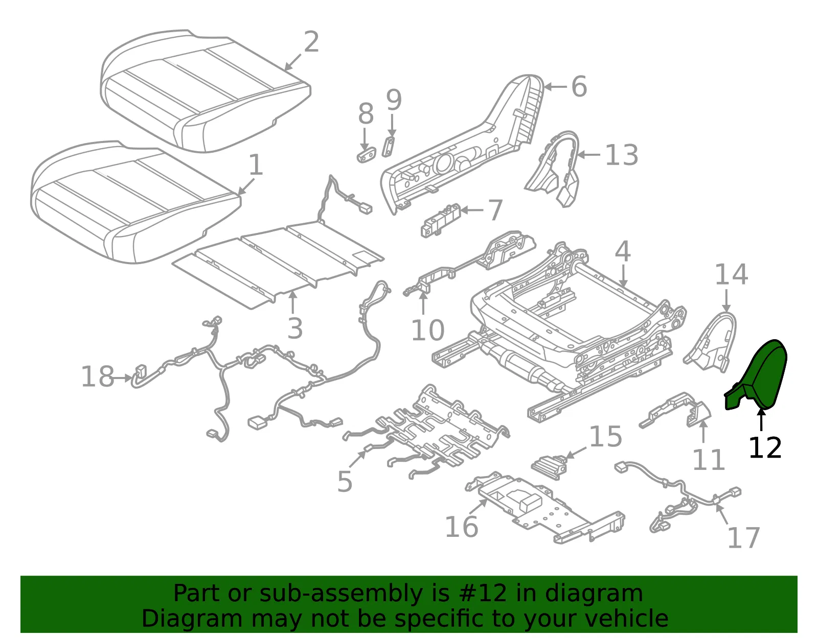 Seat Trim Panel - Nissan (87331-7BA0A) - view 2