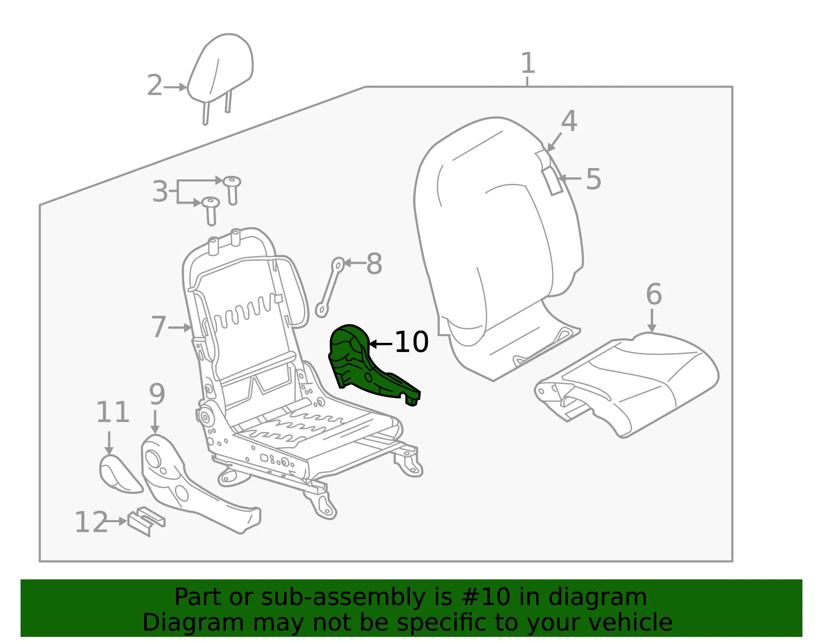 Seat Frame Trim Panel - Nissan (87331-9KN0A) - view 2