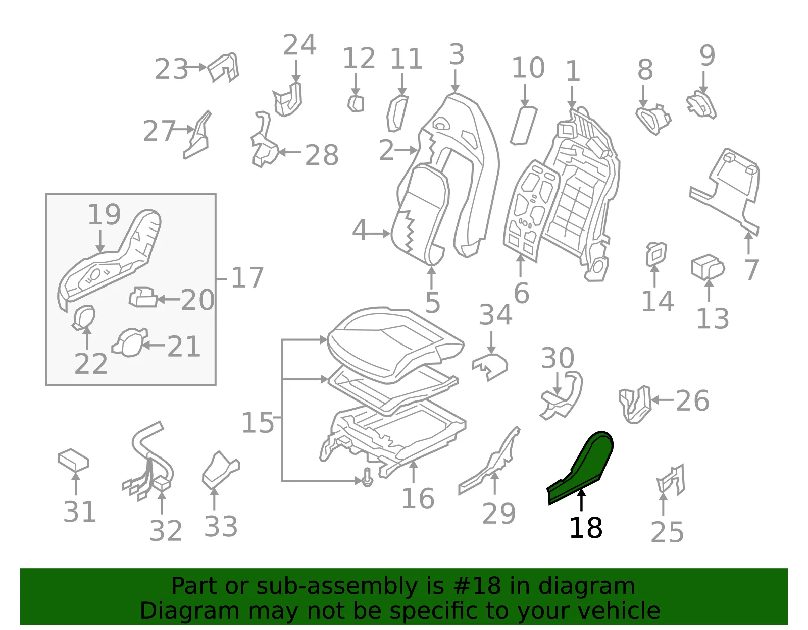 Seat Trim Panel - Nissan (87331-JF00A) - view 2