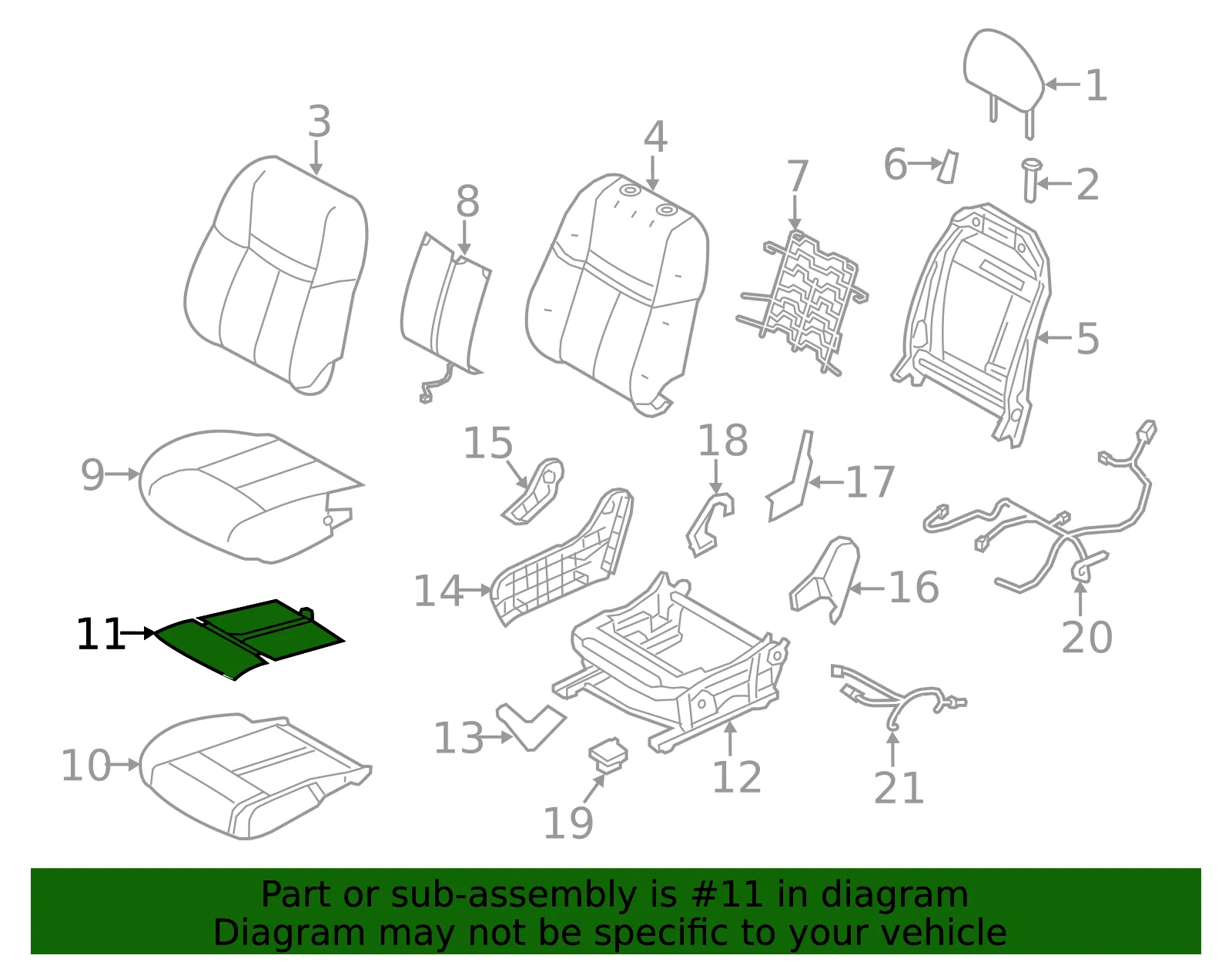 Seat Cushion Heater - Nissan (87335-4BH2A) - view 2