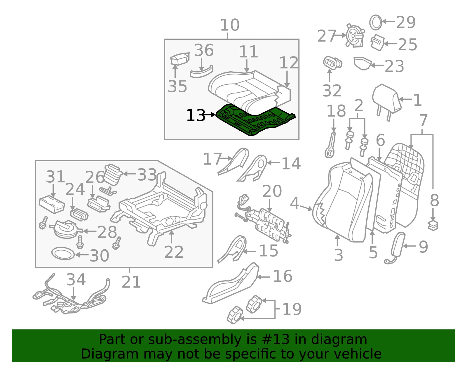 Seat Frame - Nissan (87351-1EJ2A) - view 2