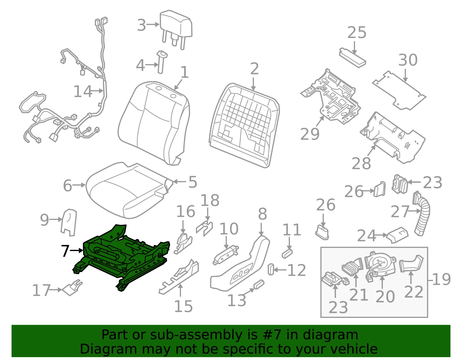 Seat Track - Nissan (87351-5AA2A) - view 2