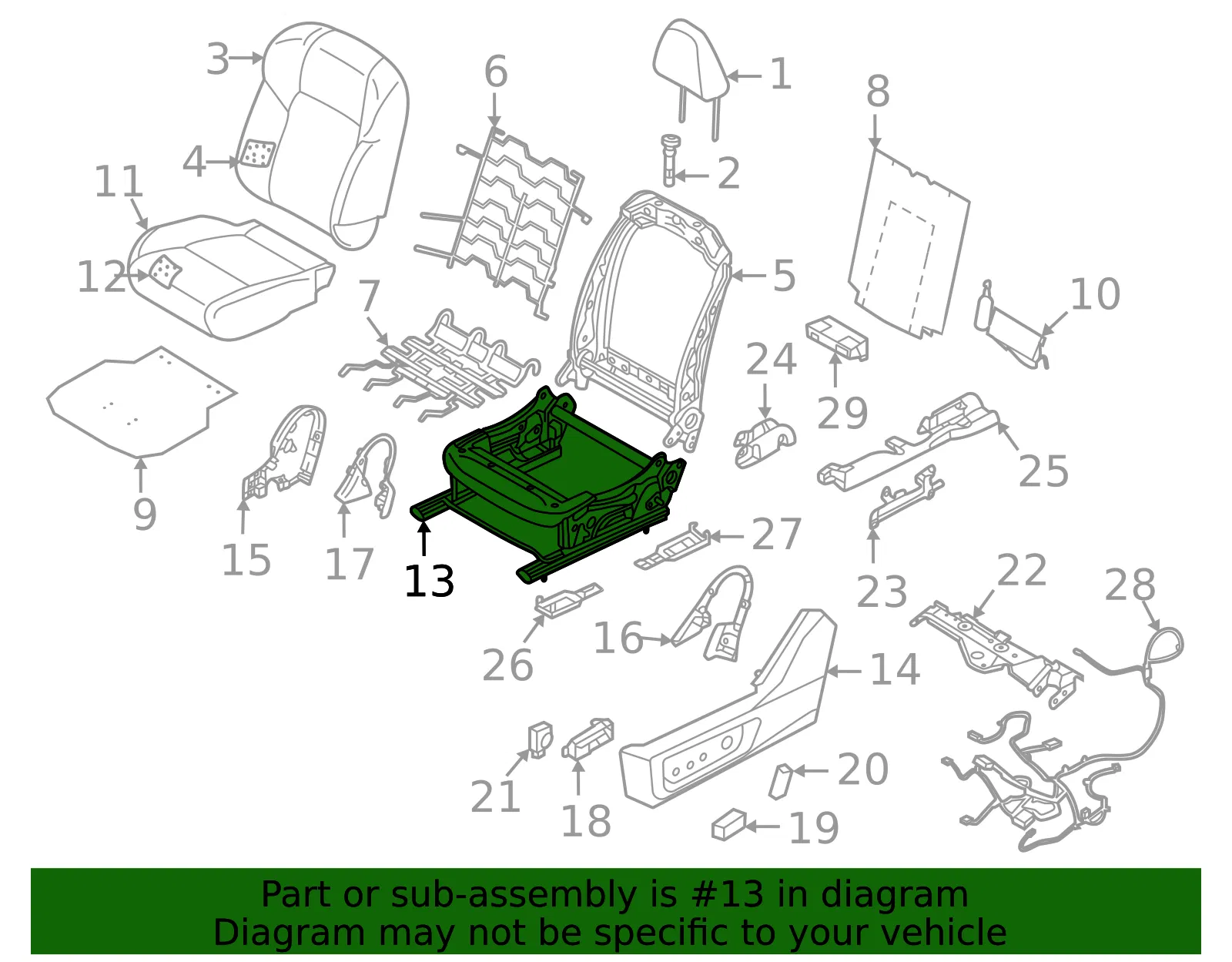 Cushion Frame - Nissan (87351-6RM2A) - view 2