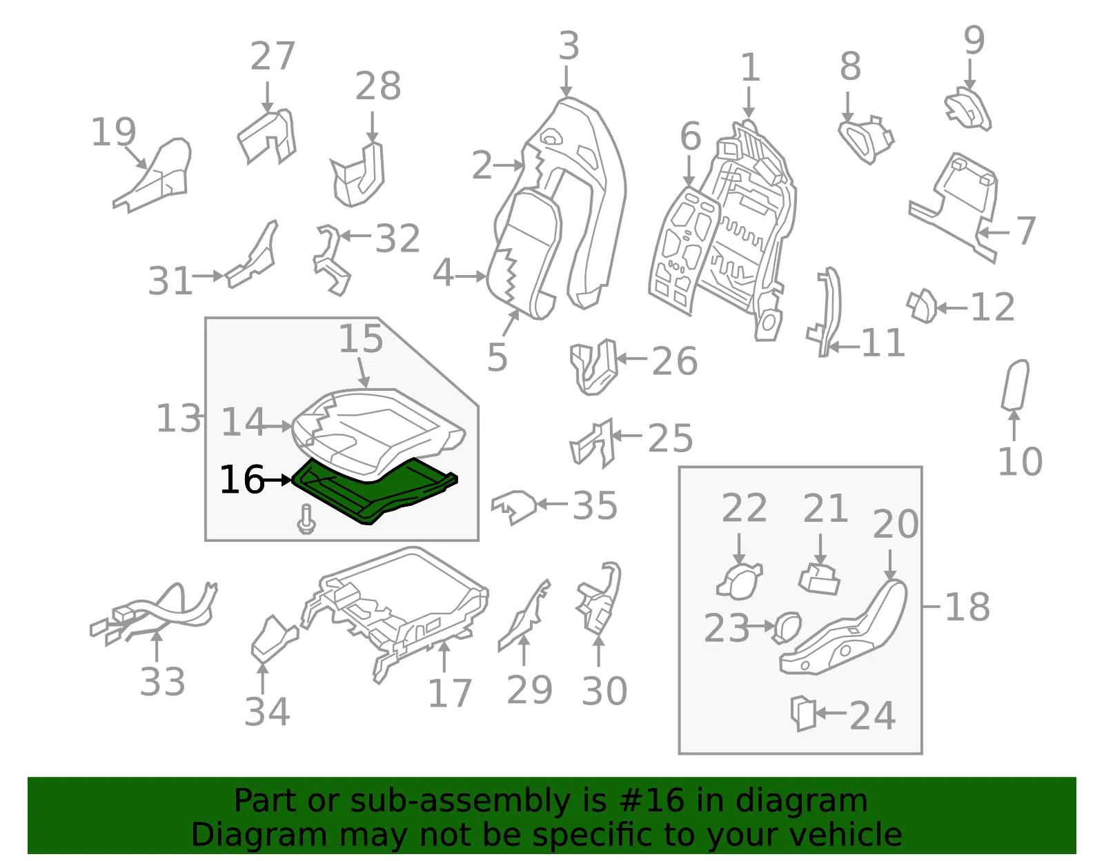 Cushion Frame - Driver's Side (LH) - Nissan (87351-JF00A) - view 2