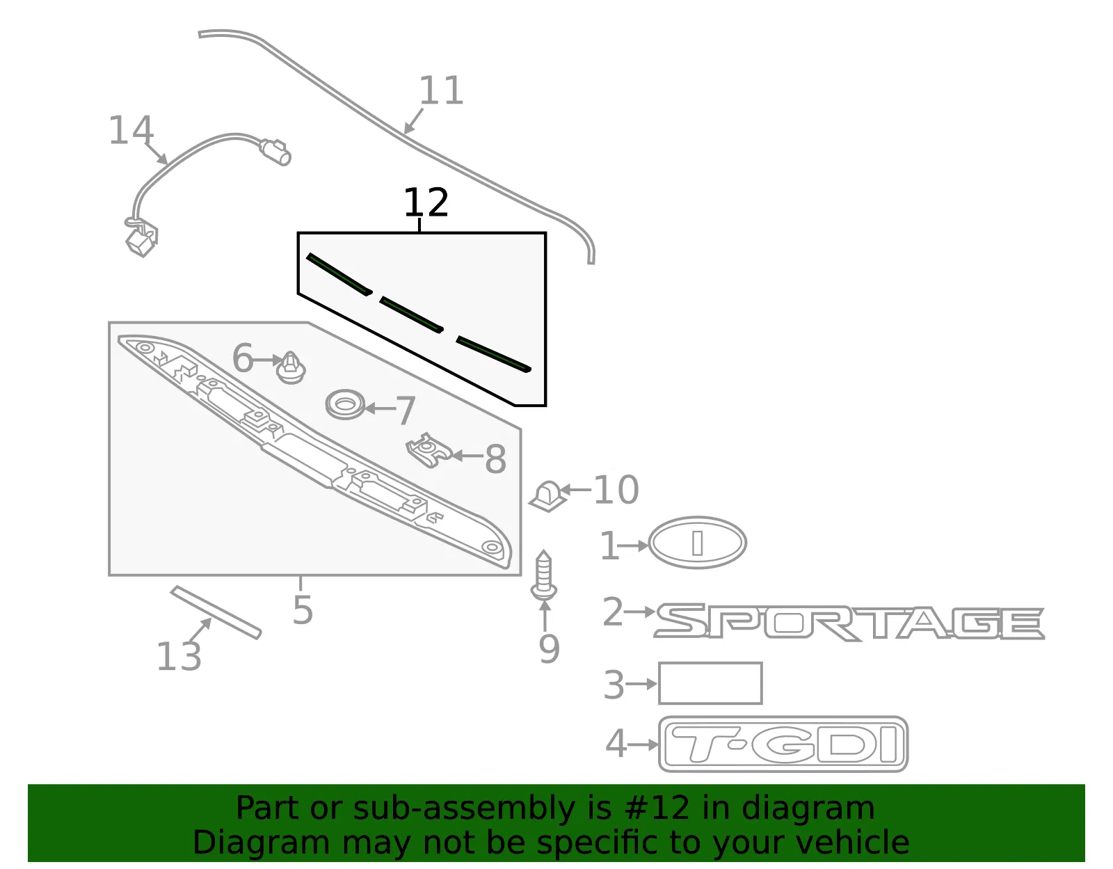 Tail Gate Trim Protector - Kia (87364-3W000) - view 3