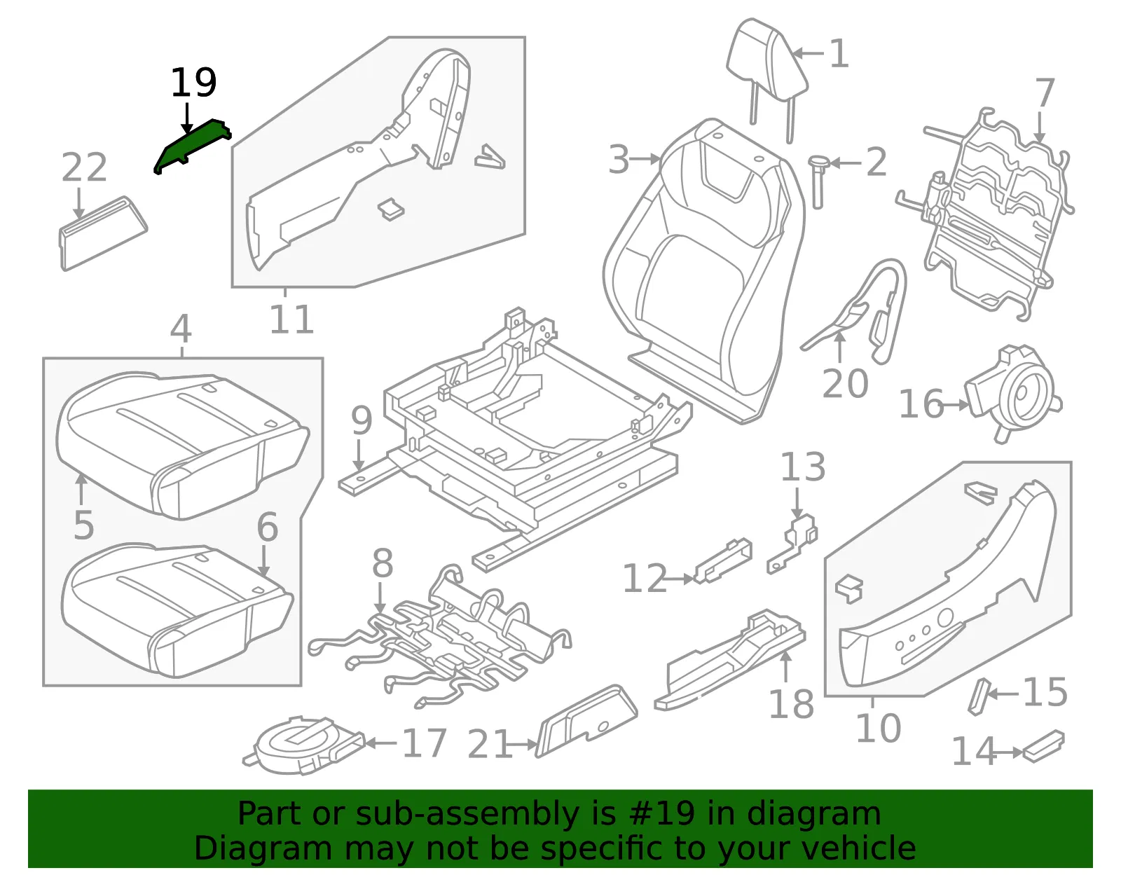 Seat Track Cover - Nissan (87375-5MP1A) - view 2