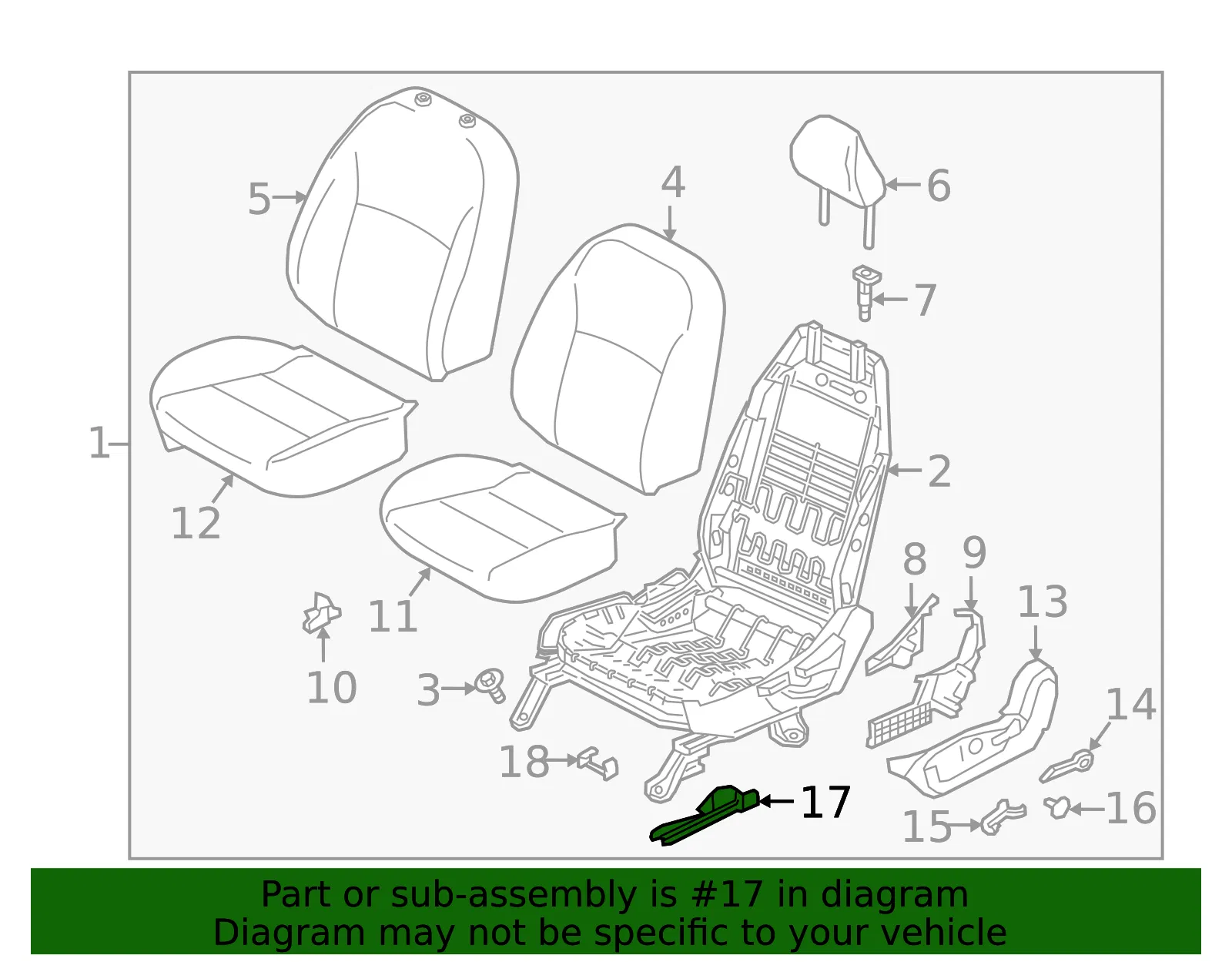 Front Seat Cushion Finisher, Left Lower - Nissan (87375-5RB0A) - view 2