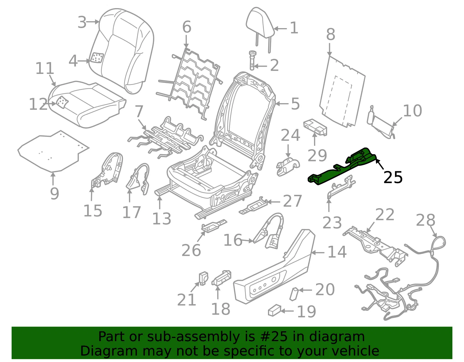 Seat Track Cover - Nissan (87375-6RE0A) - view 2