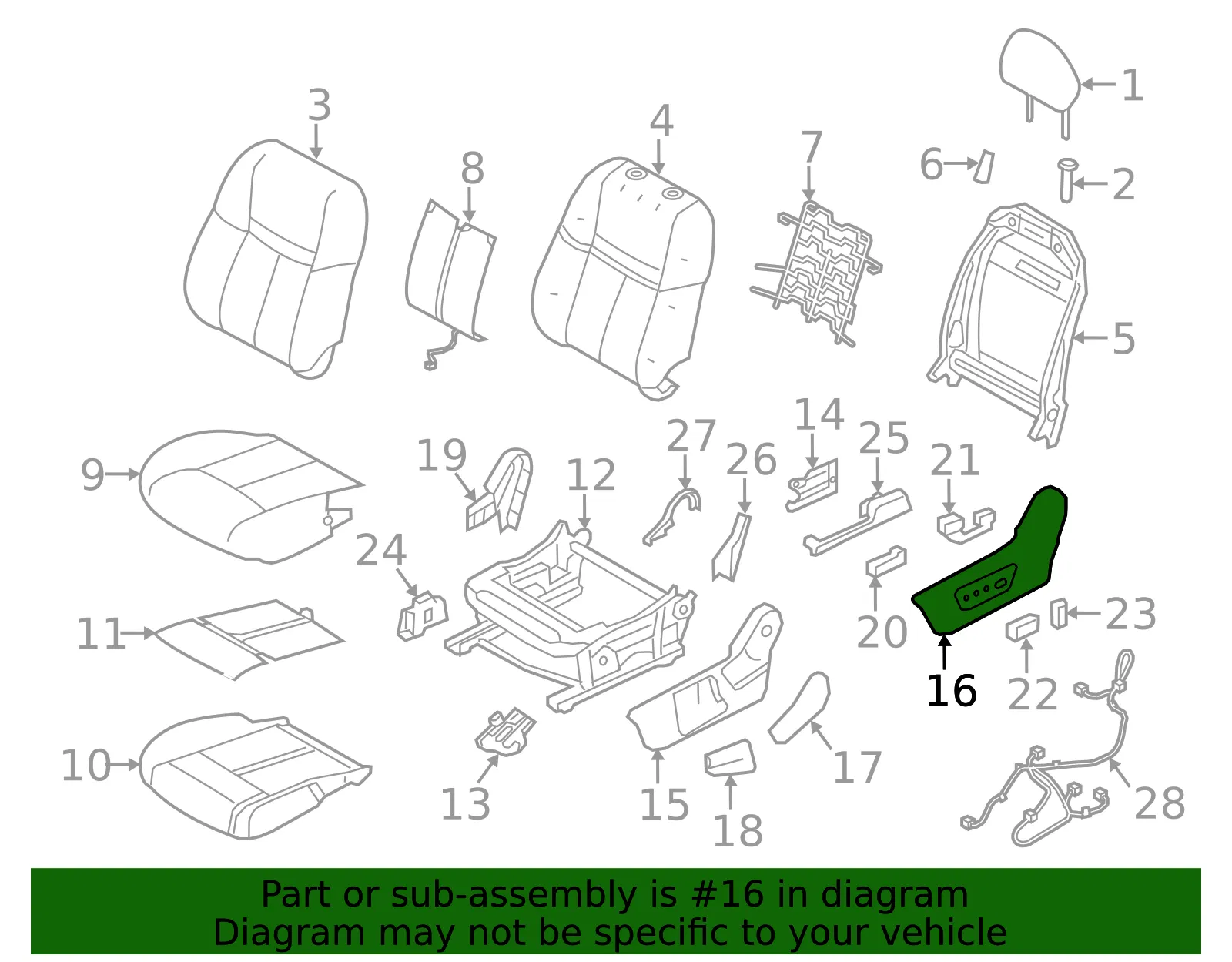 Seat Frame Trim Panel - Nissan (87380-4BB3B) - view 4