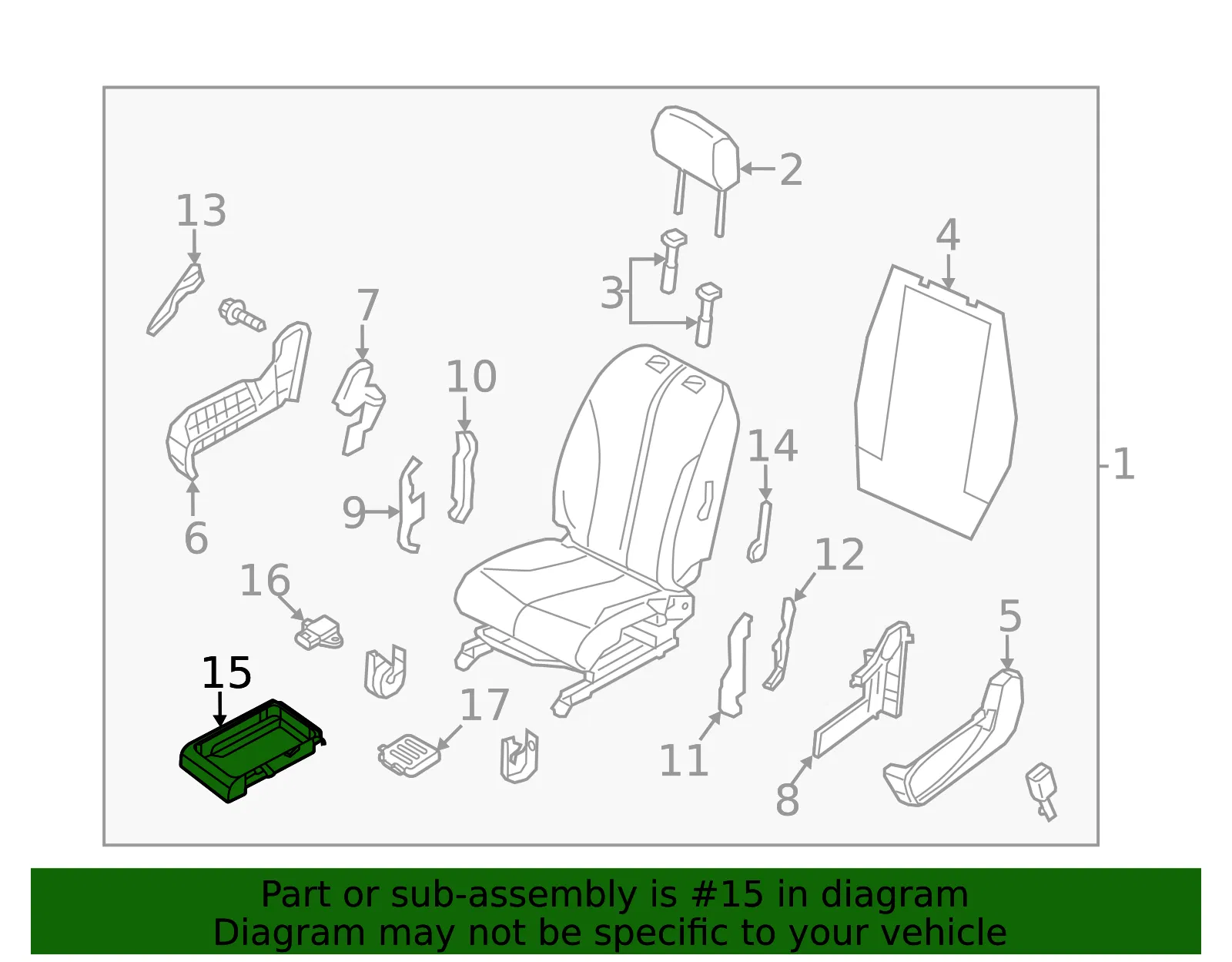 Under-Seat Tray Assembly - Nissan (87390-3LM0A) - view 2