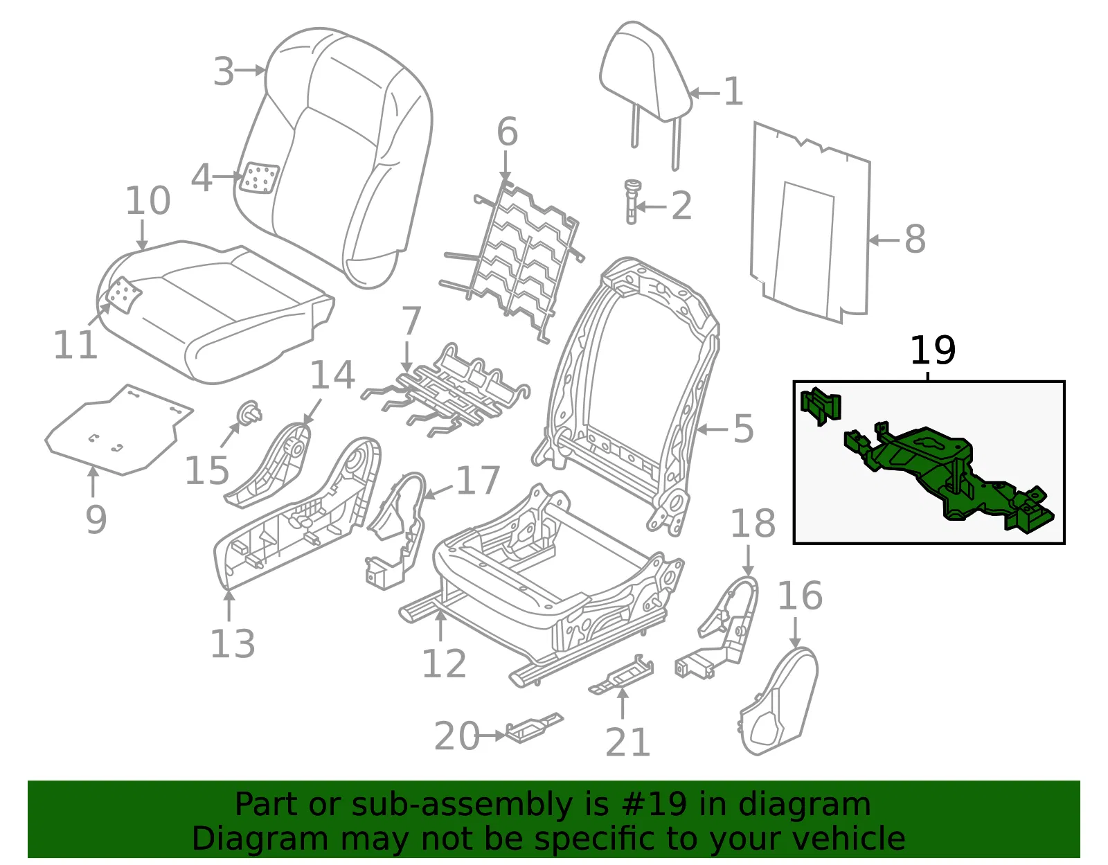 Seat Frame Bracket - Nissan (873K6-6RE0A) - view 2