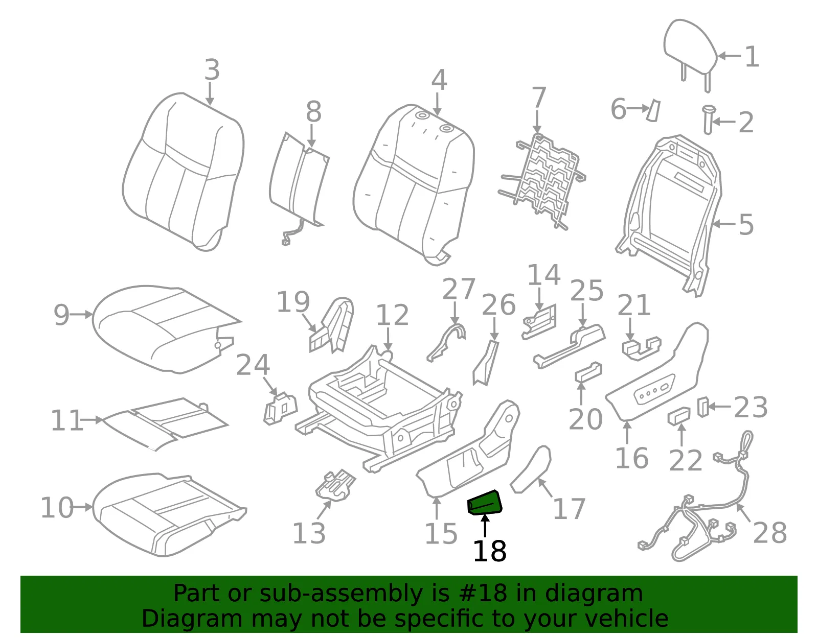 Seat Adjuster - Nissan (87436-4BA3A) - view 2