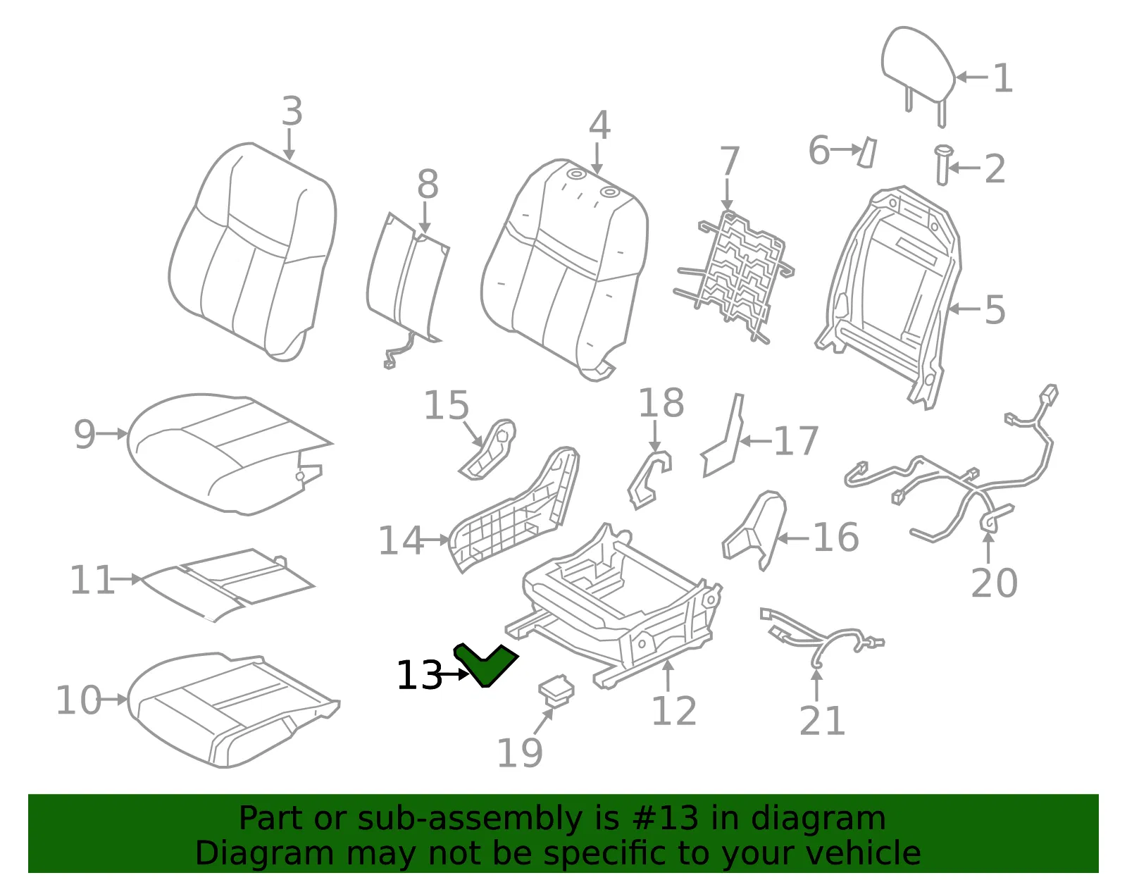 Seat Back Frame Bracket - Nissan (87506-4BU3A) - view 2