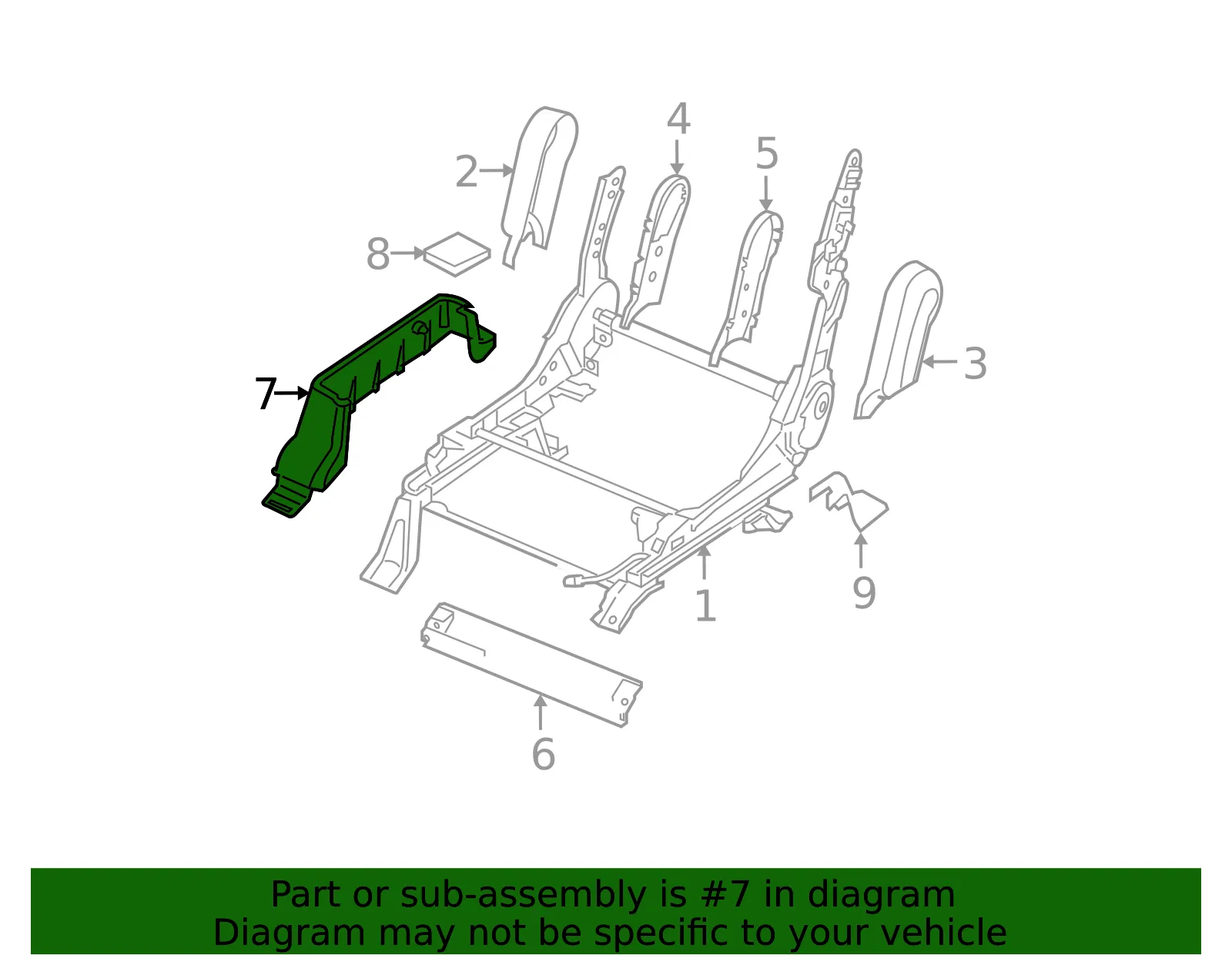 Seat Track Cover - Nissan (87507-EA00A) - view 2