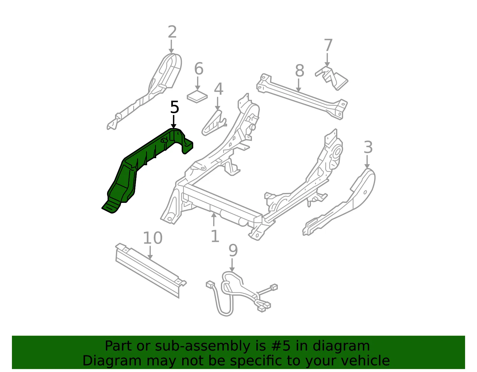 Seat Track Cover - Nissan (87507-EA202) - view 3