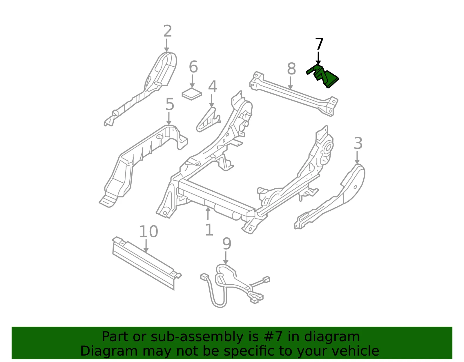 Seat Track Cover - Nissan (87508-EA000) - view 2