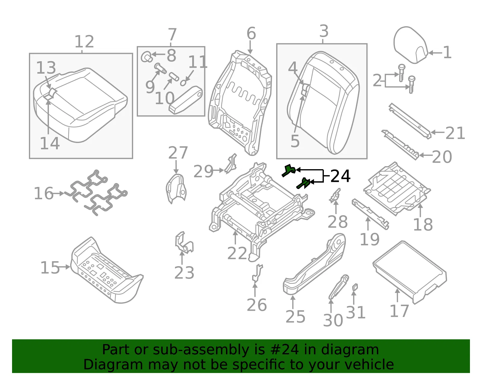 Seat Track Rear Cover - Passenger Side (RH) - Nissan (87509-1PA0A) - view 2