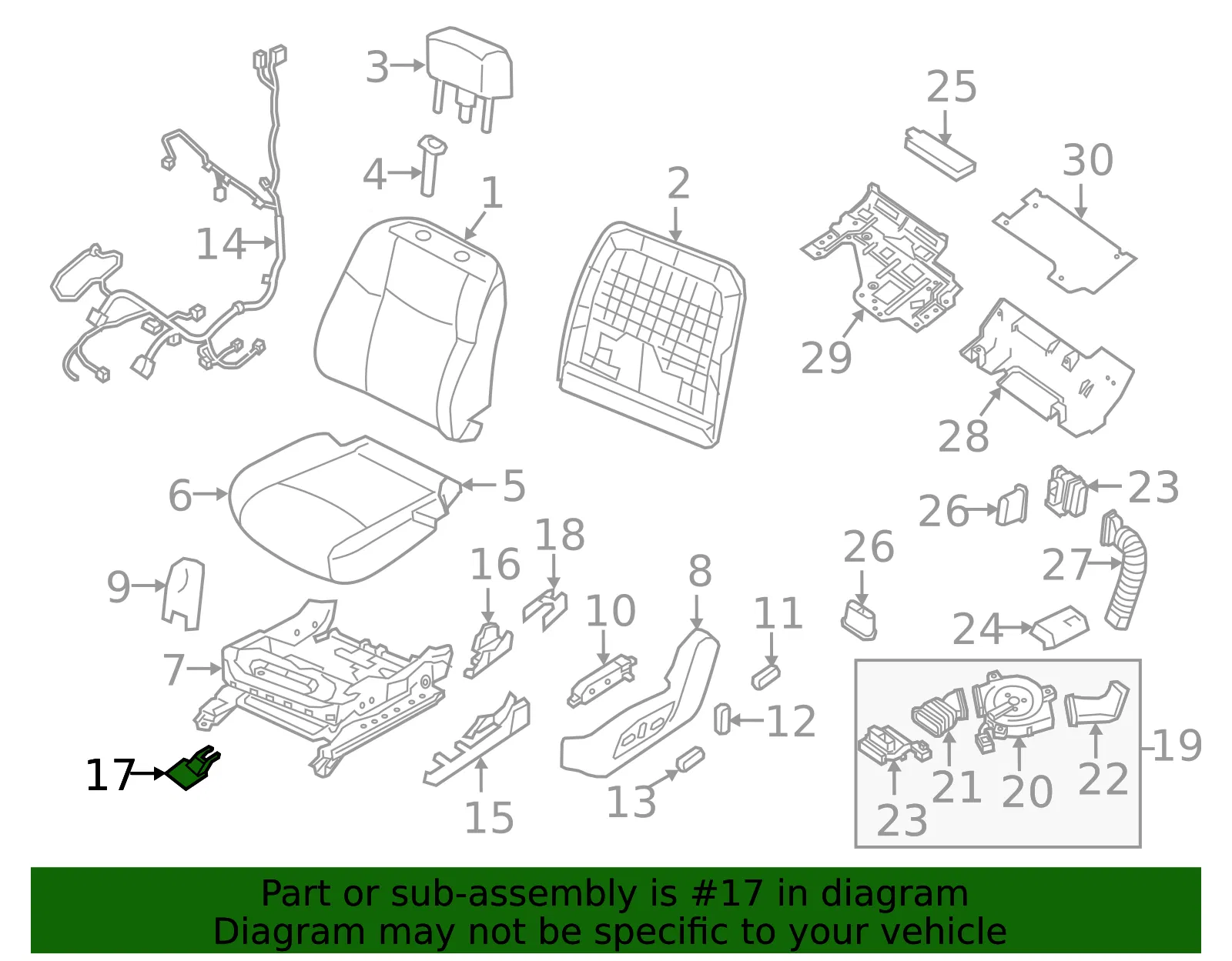 Seat Track Cover - Nissan (87509-5AA0B) - view 2