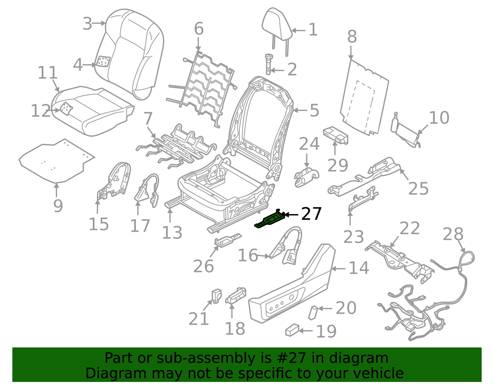 Seat Track Cover - Nissan (87517-6RA0A) - view 2