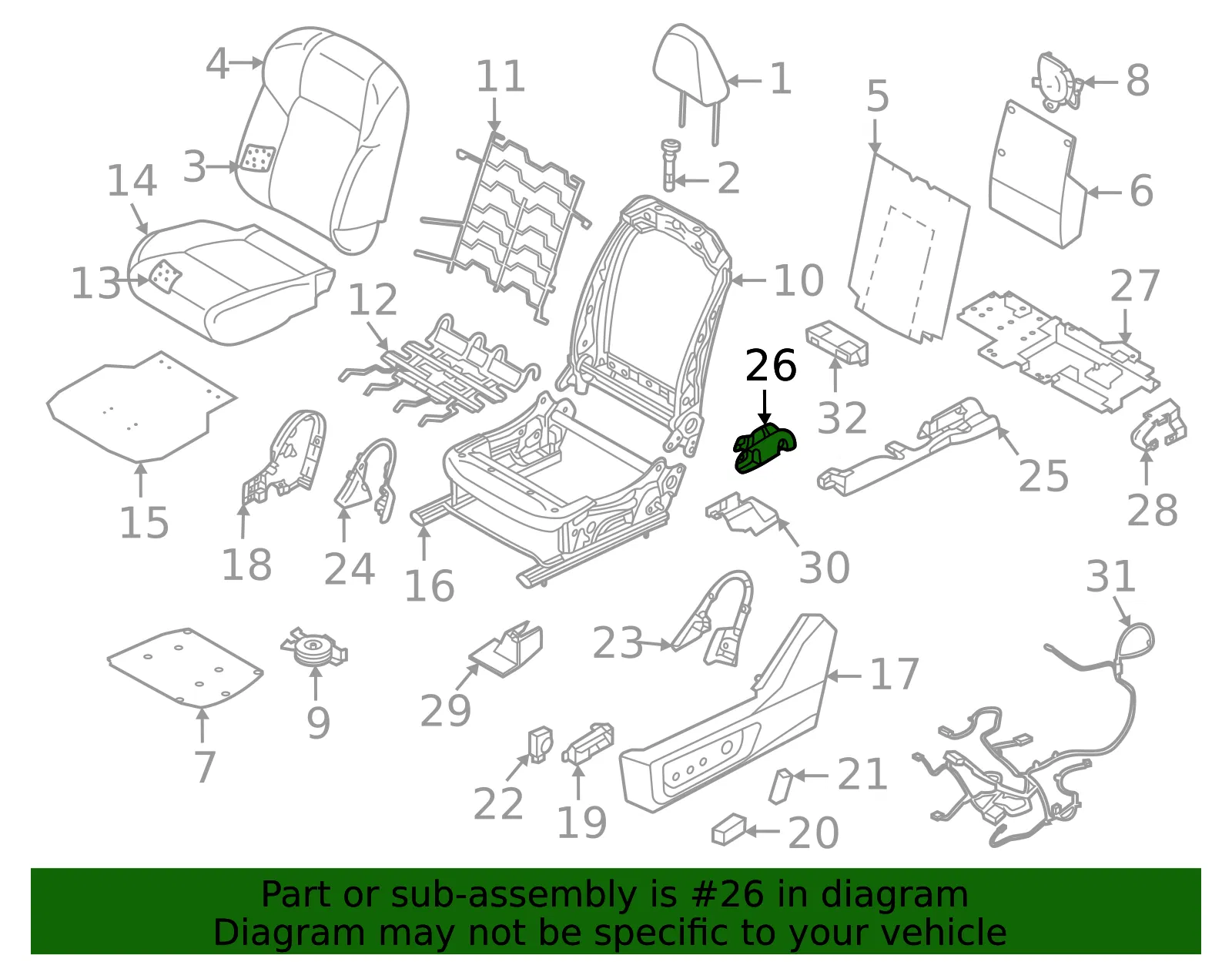 Seat Track Cover - Nissan (87555-6TC0A) - view 2