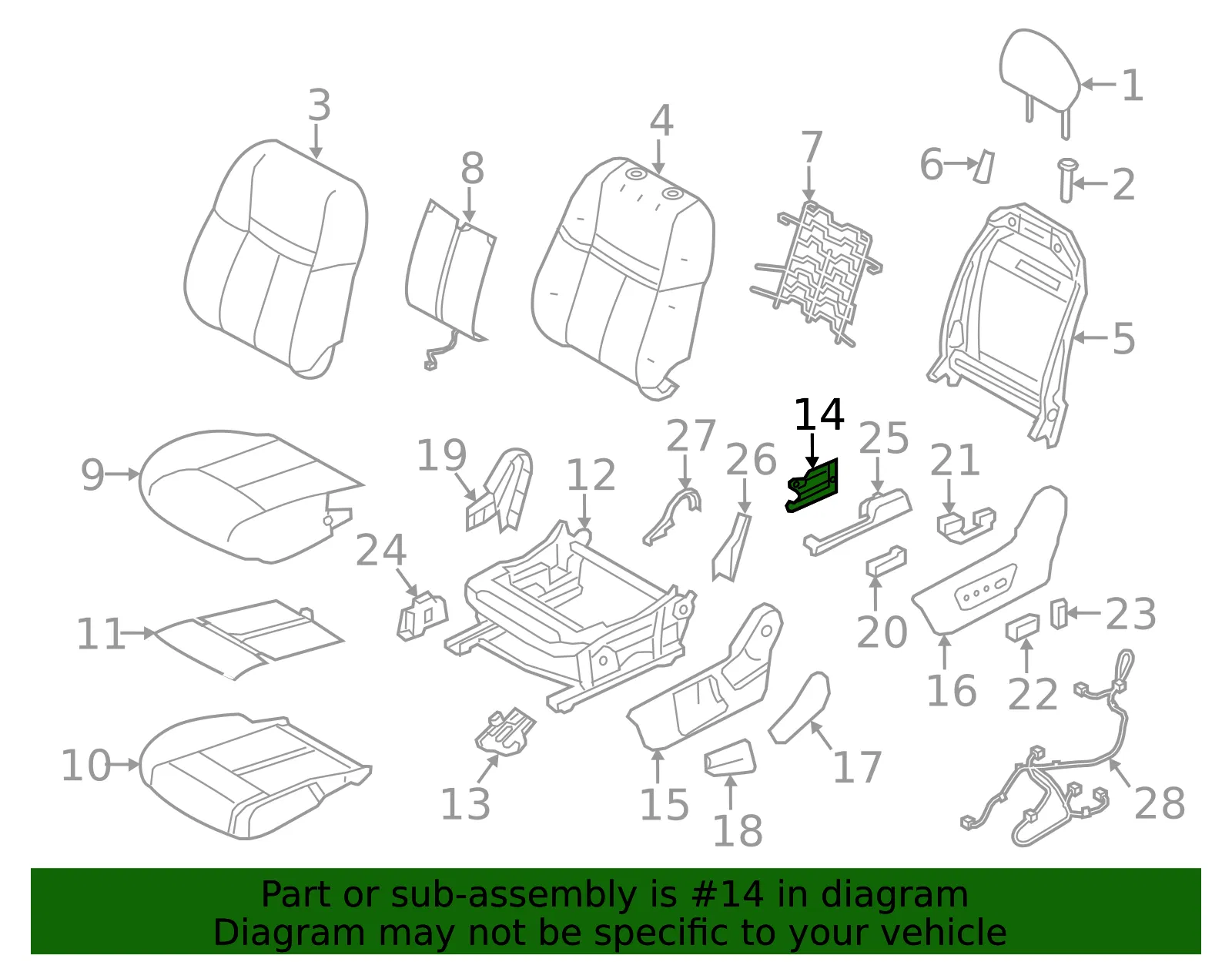 Cushion Frame Bracket - Nissan (87556-4BB3A) - view 2