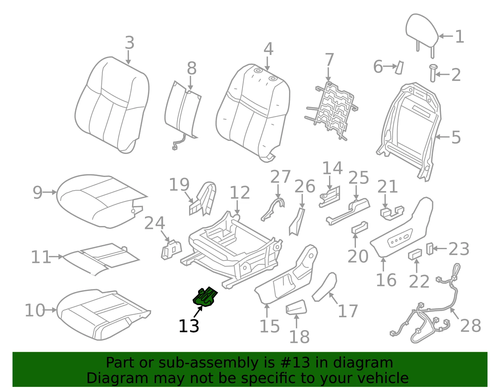 Cushion Frame Bracket - Nissan (87556-4BU0A) - view 2