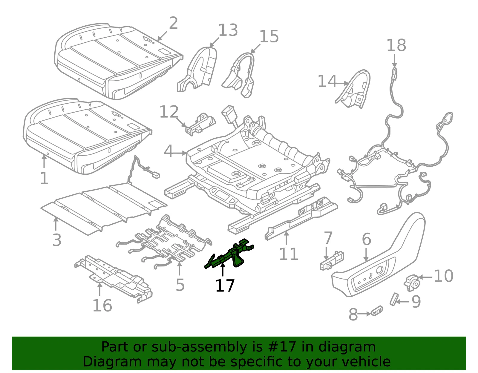 Seat Track Bracket - Nissan (87556-7BA0A) - view 2