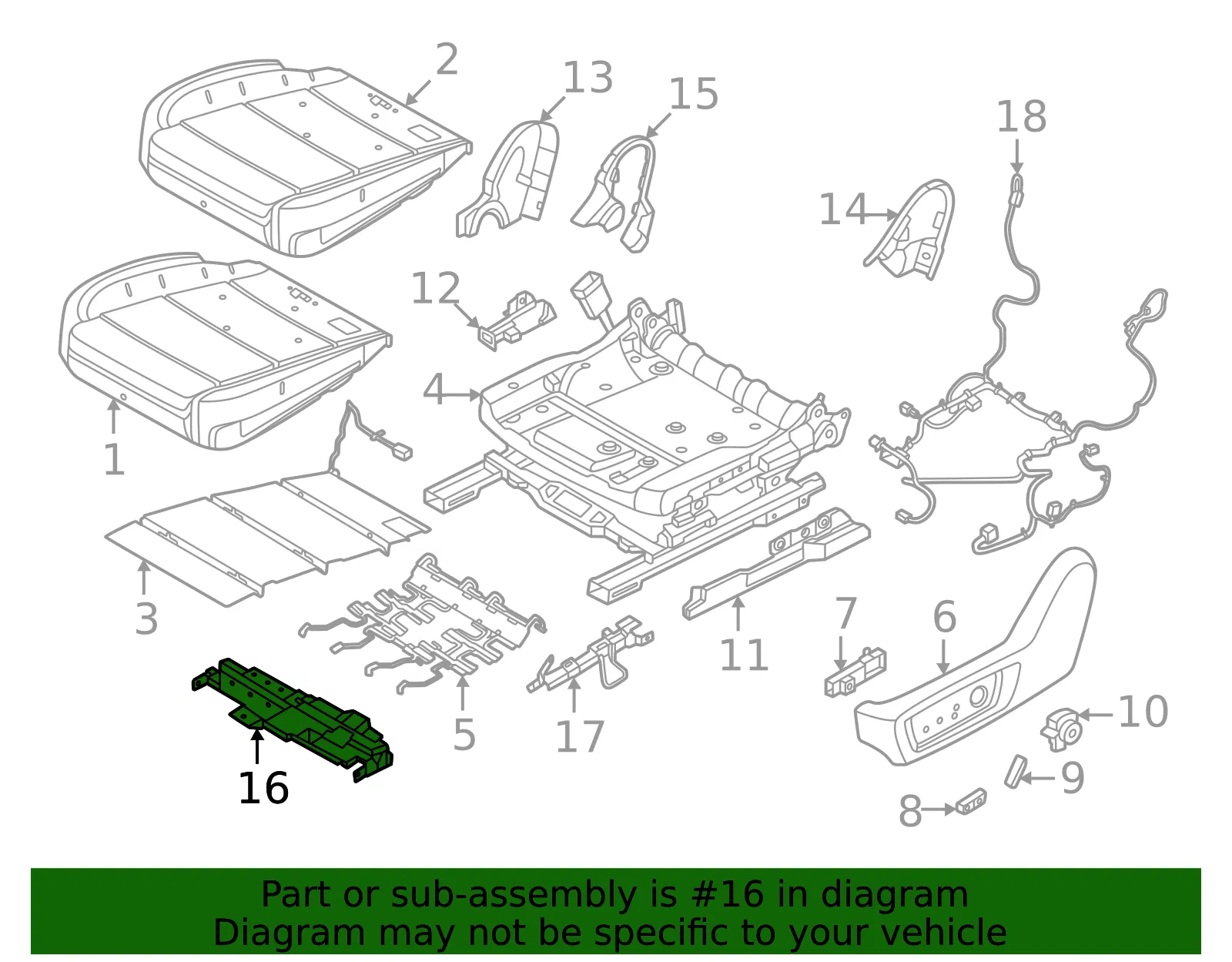 Seat Track Bracket - Nissan (87556-7BA1A) - view 2