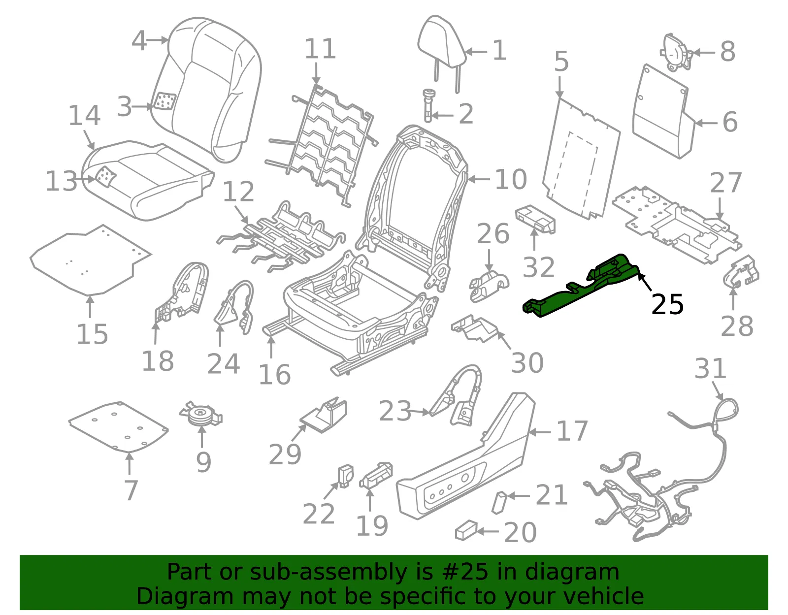 Seat Track Cover - Nissan (87557-6TC0A) - view 2