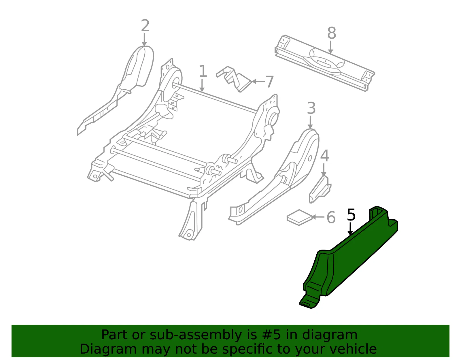 Seat Track Cover - Nissan (87557-EA00A) - view 2