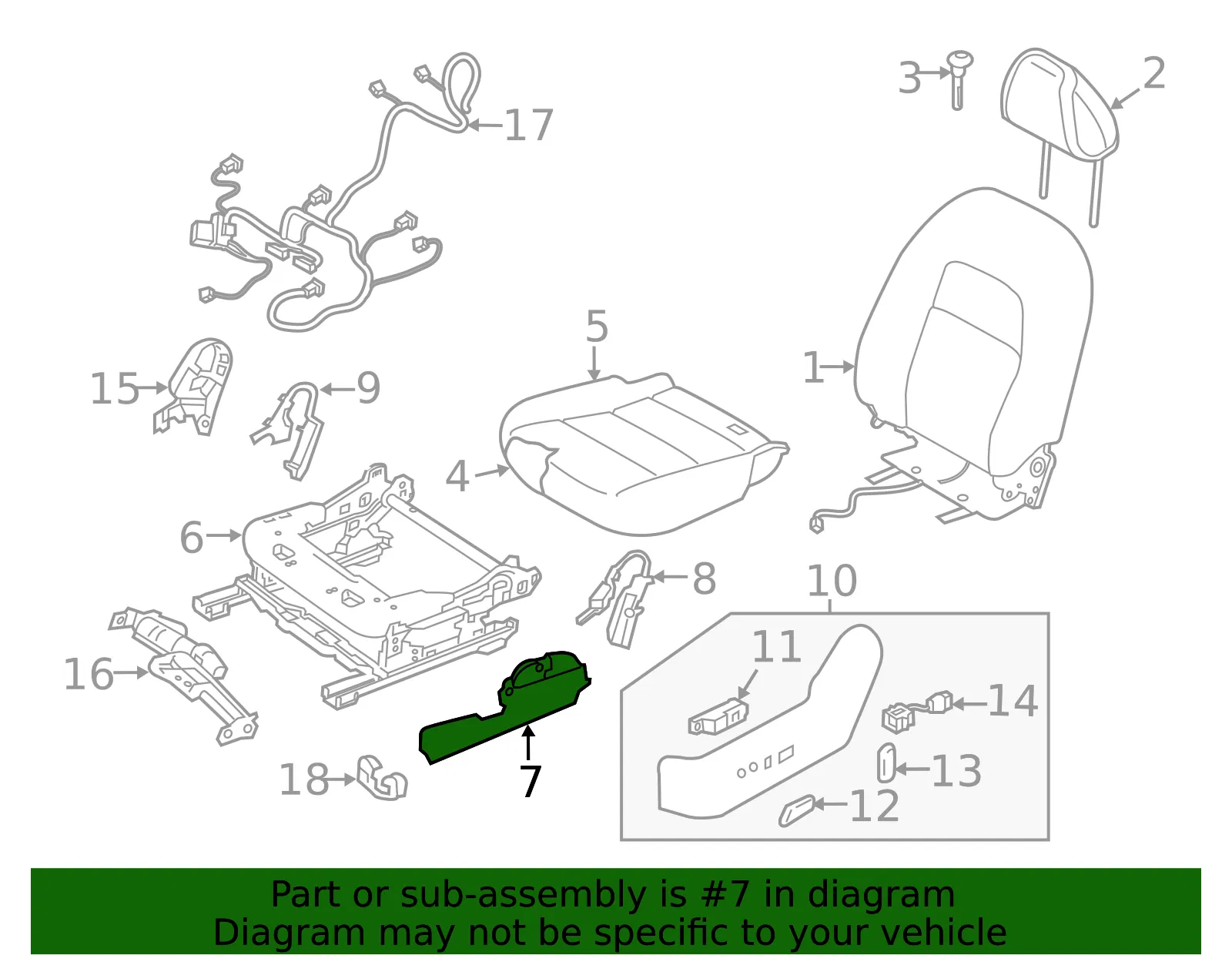 Seat Track Cover - Nissan (87559-6CA0A) - view 2