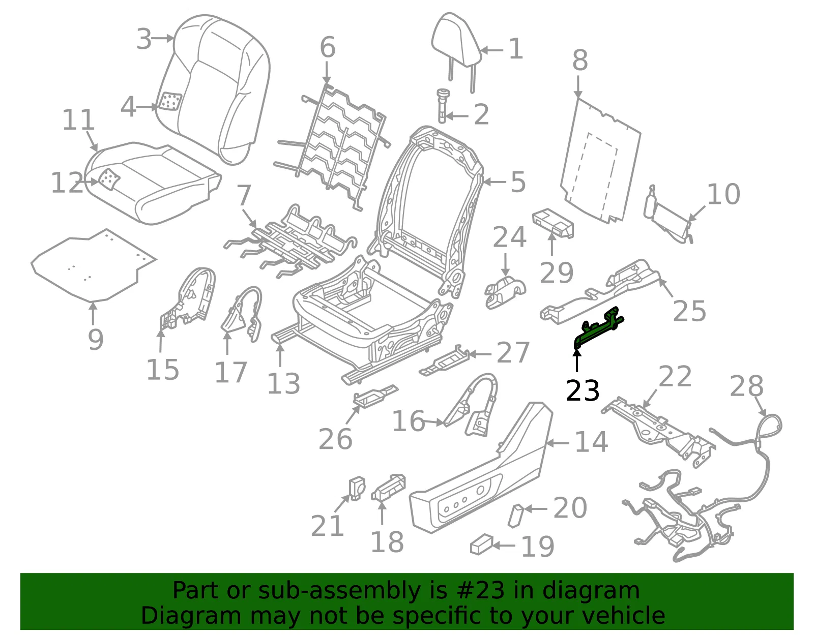 Seat Frame Bracket - Nissan (87561-6RE0A) - view 2