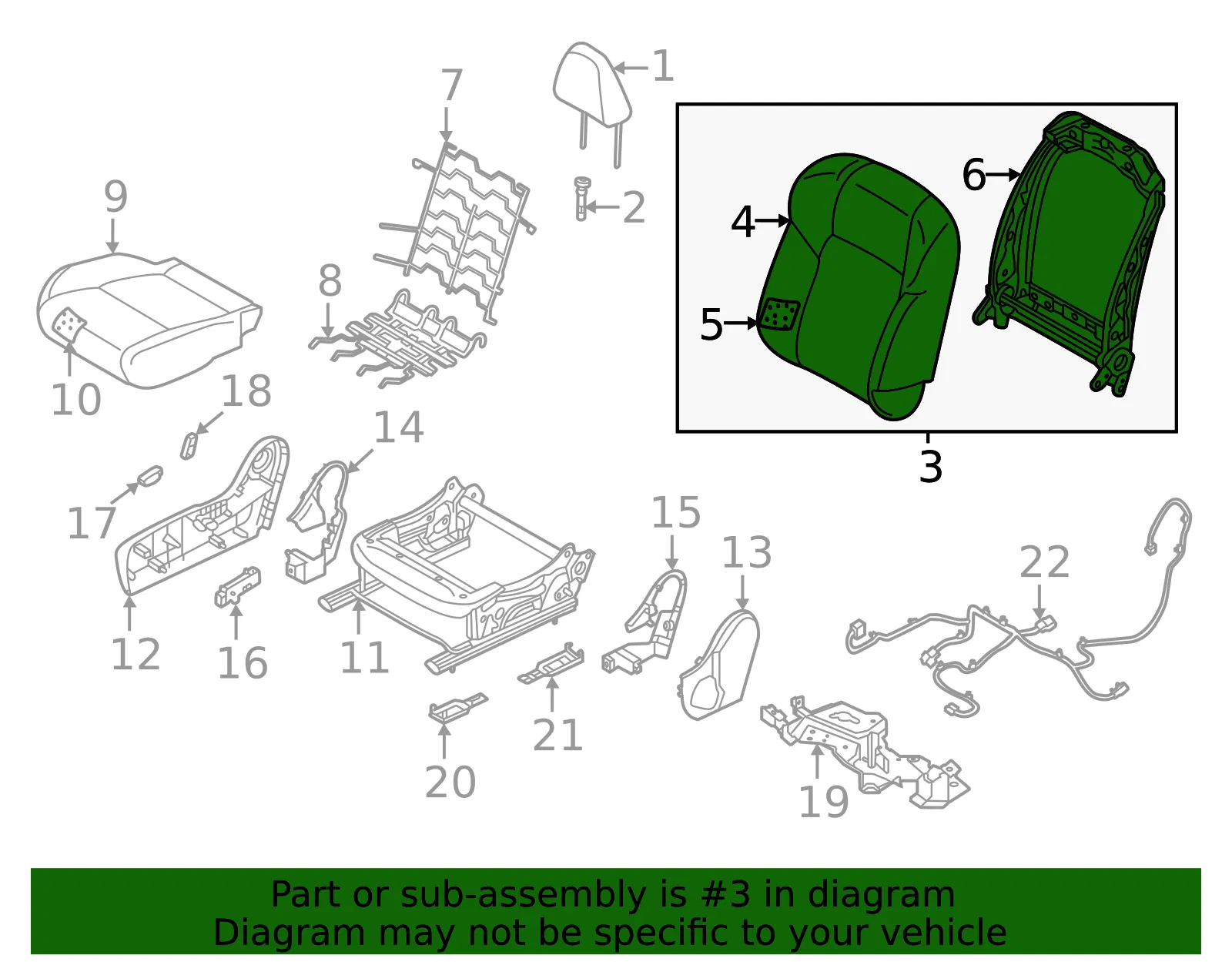 Seat Back Assembly - Nissan (87600-4MT8C) - view 2