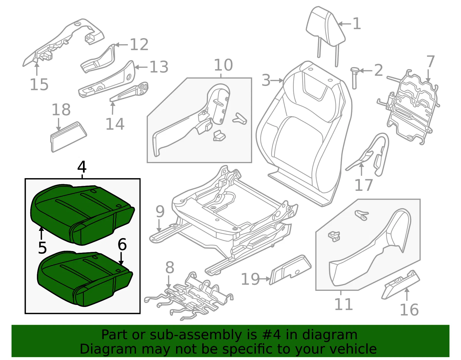 Seat Back Assembly - Nissan (87600-5MP6A) - view 2