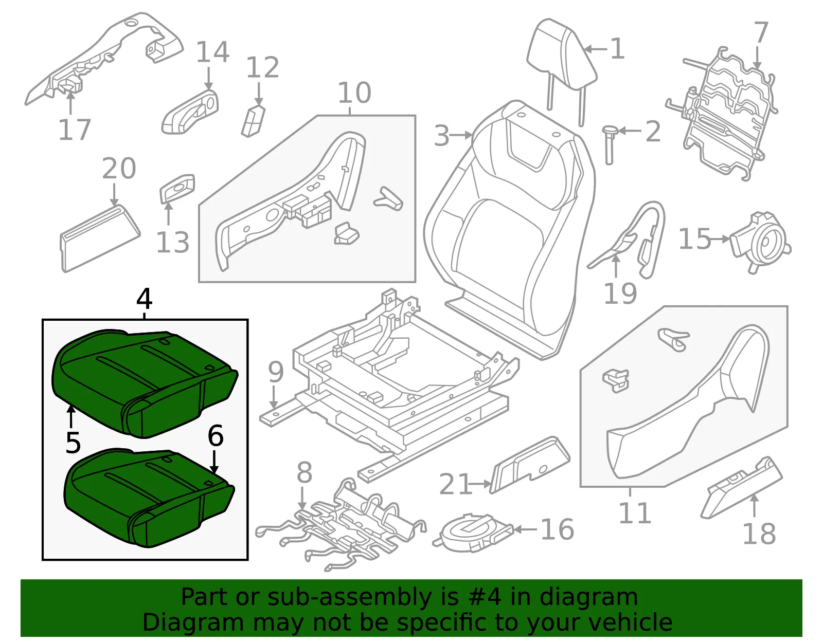 Seat Back Assembly - Nissan (87600-5MP8A) - view 2