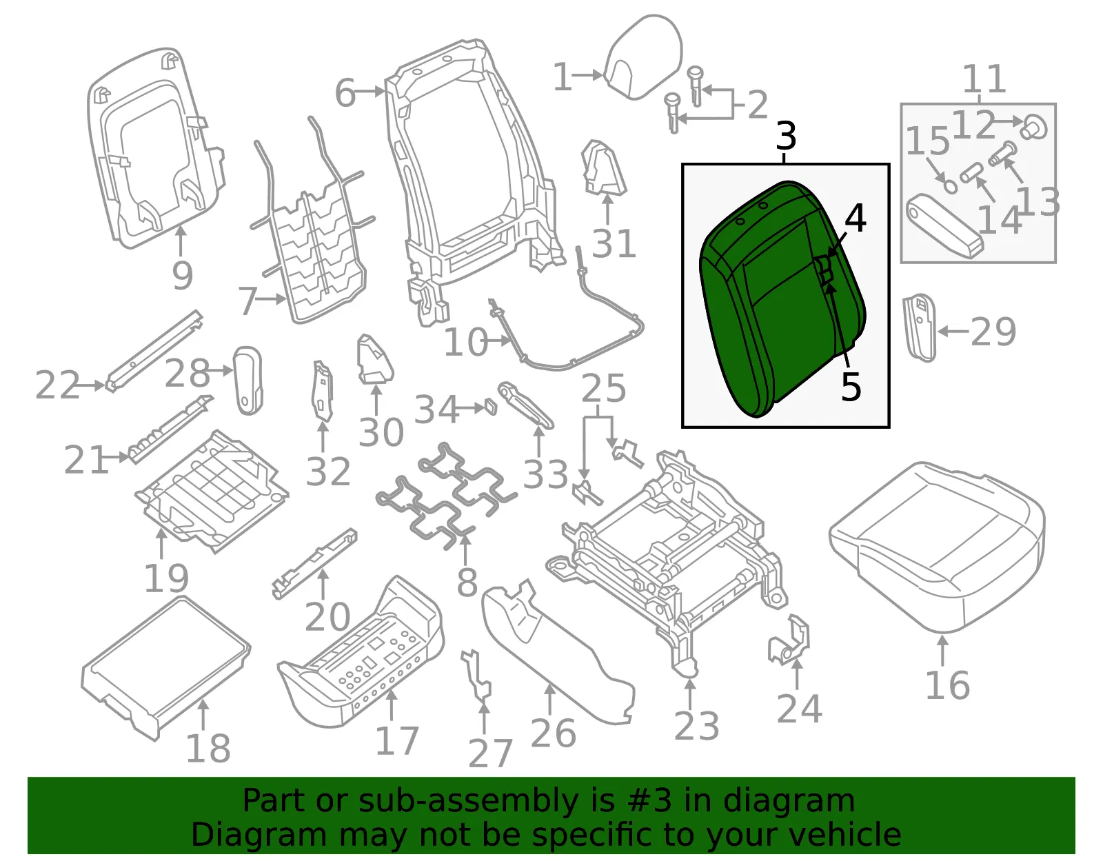 Seat Back Assembly - Nissan (87600-9JB3A) - view 2