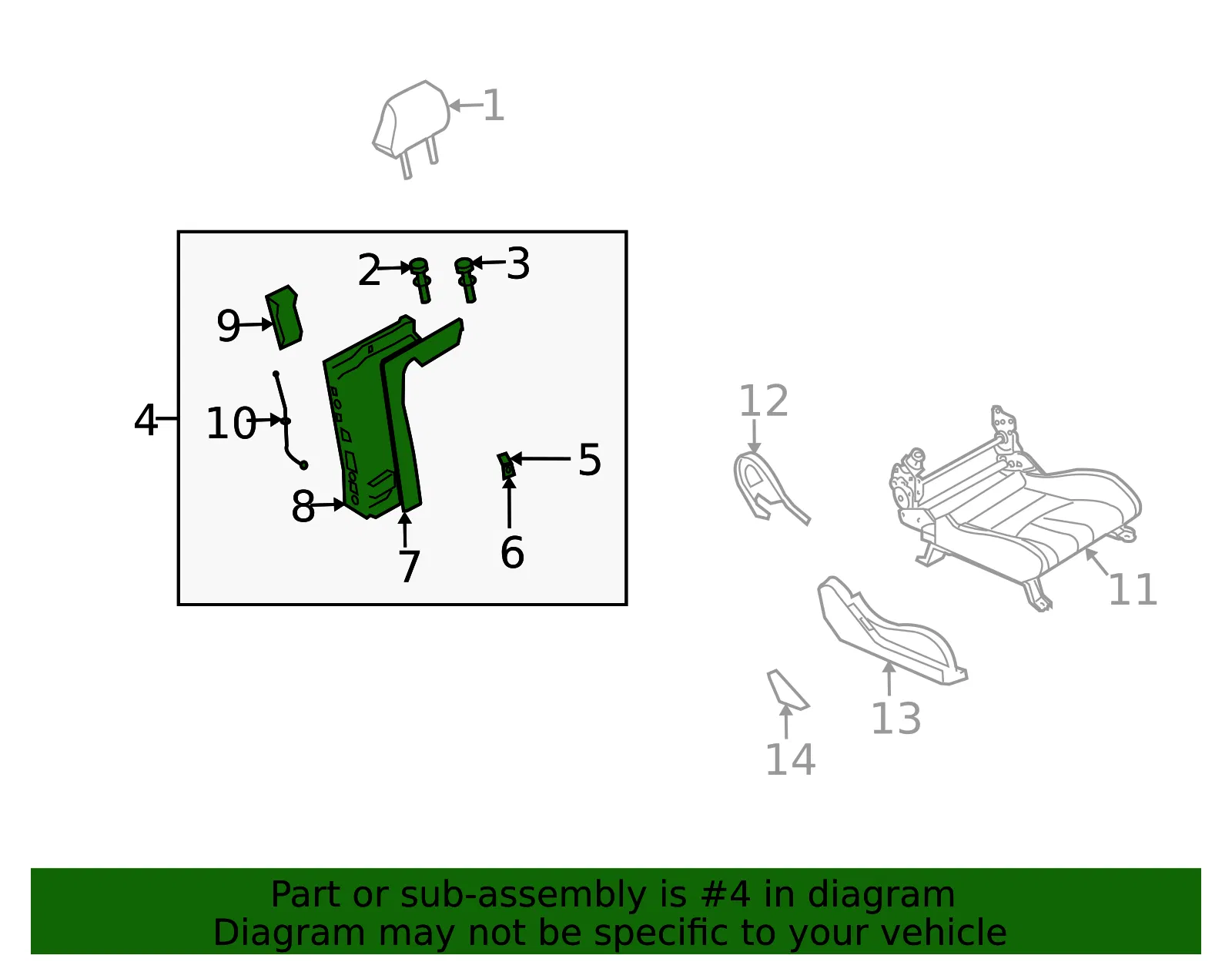 Seat Back Assembly - Nissan (87600-CF41C) - view 2
