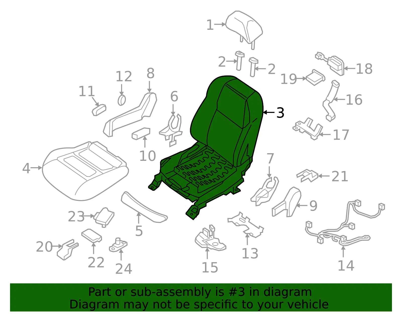 Seat Back Assembly - Nissan (87601-4RD3B) - view 2