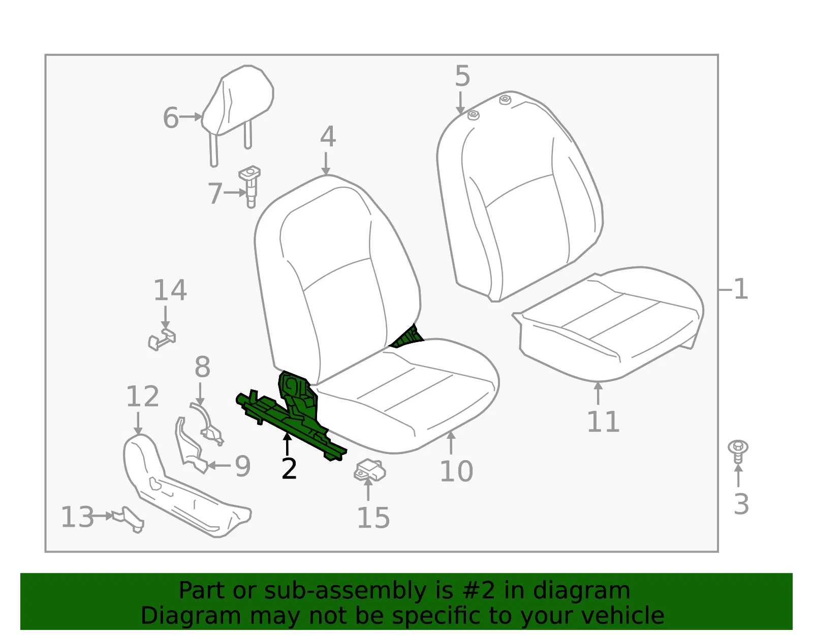 Seat Frame - Nissan (87601-5RL2B) - view 2