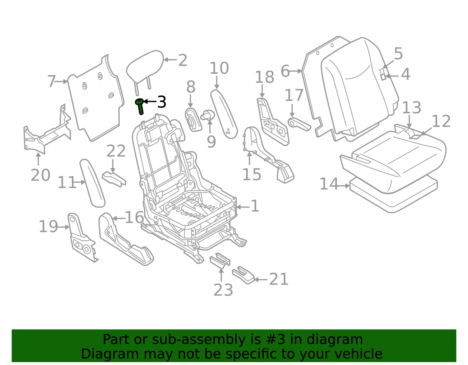 Headrest Guide - Nissan (87602-1JC0D) - view 2