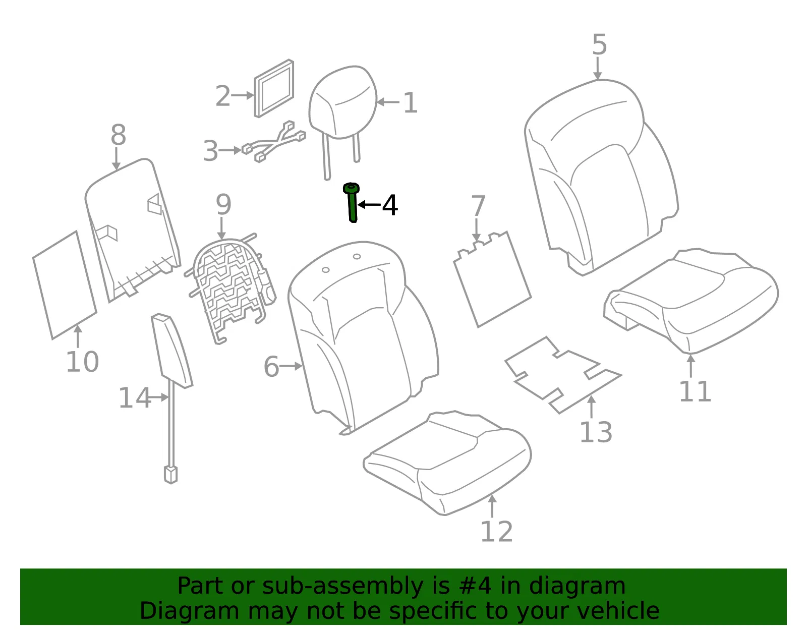 Headrest Guide - Nissan (87602-1LB1B) - view 2