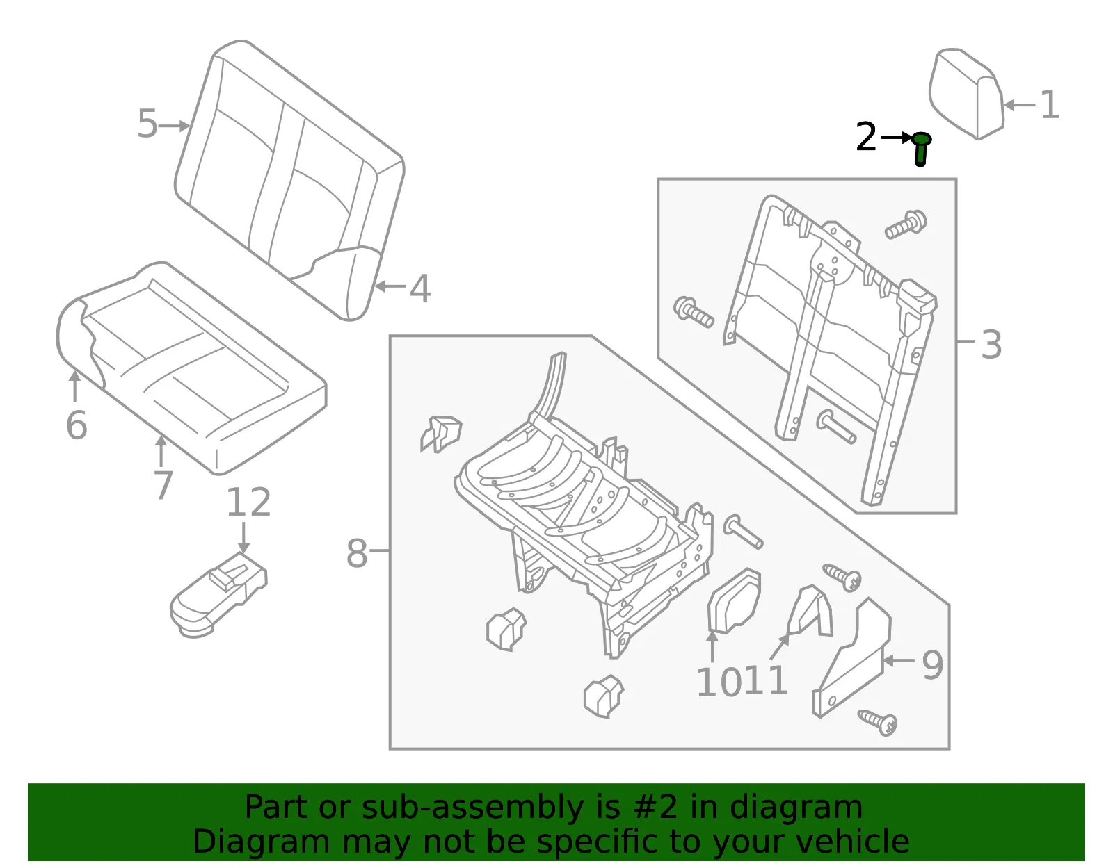 Headrest Guide - Nissan (87602-1PC0A) - view 2