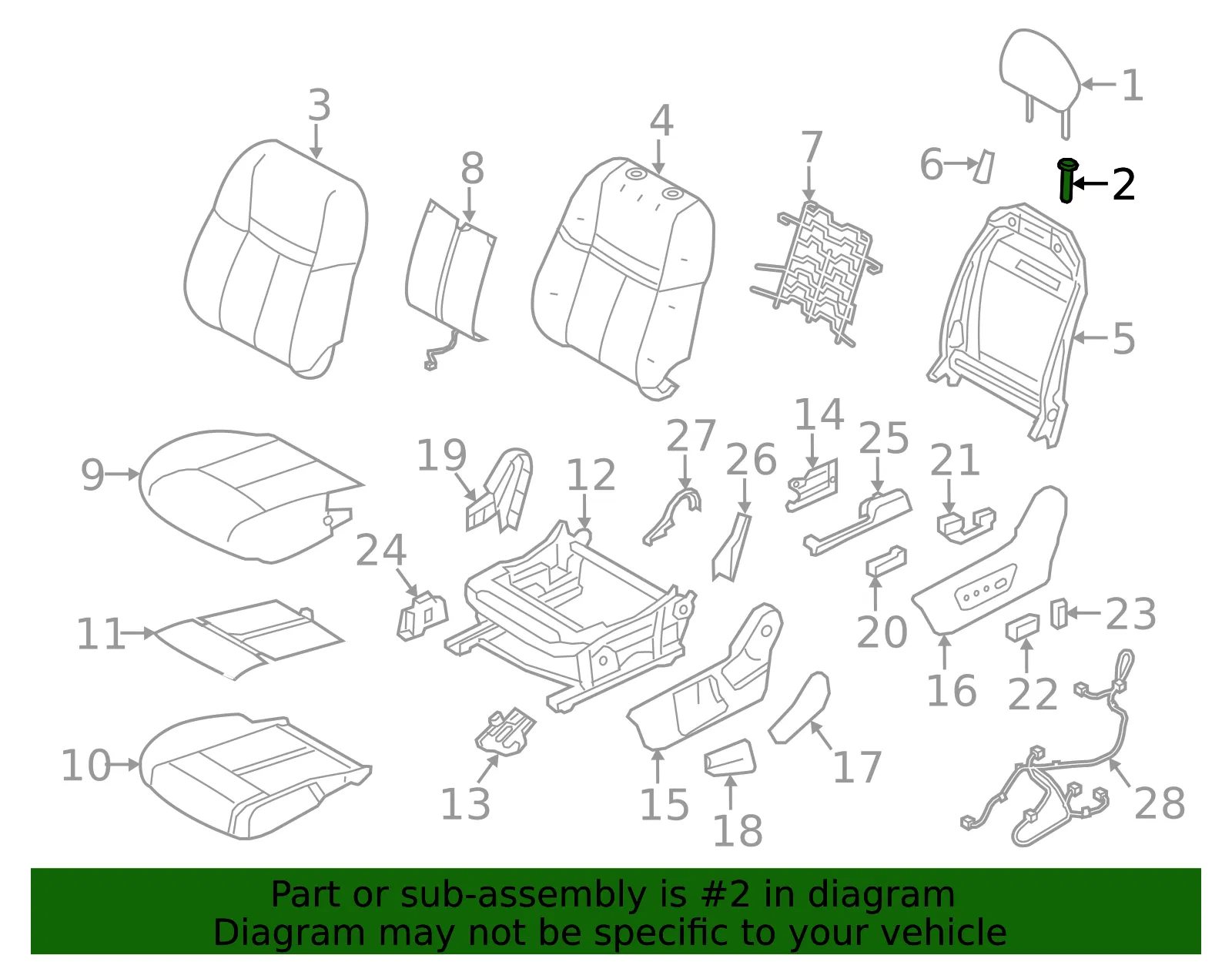 Headrest Guide - Nissan (87602-4BS3A) - view 2