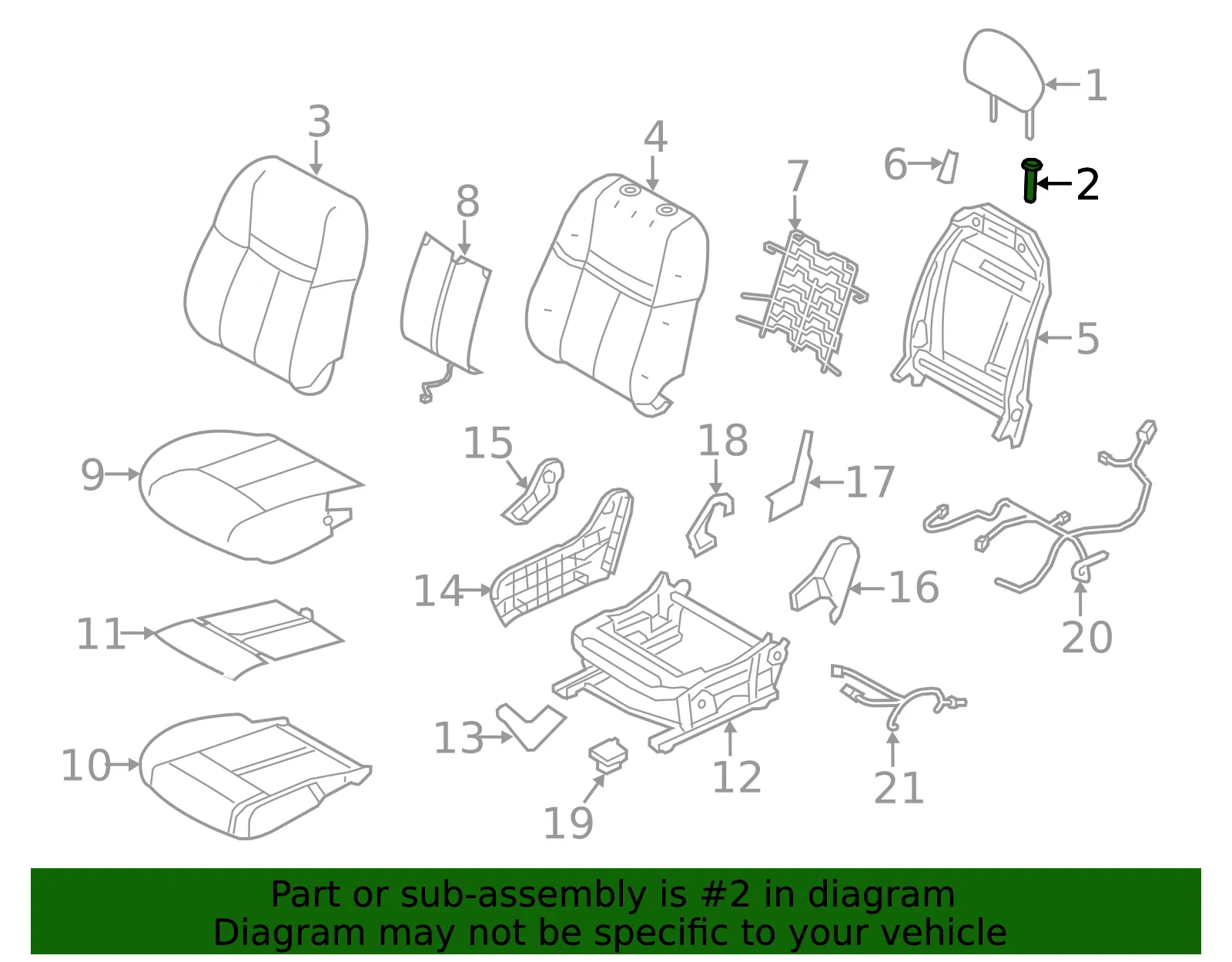 Headrest Guide - Nissan (87602-4BU0B) - view 2