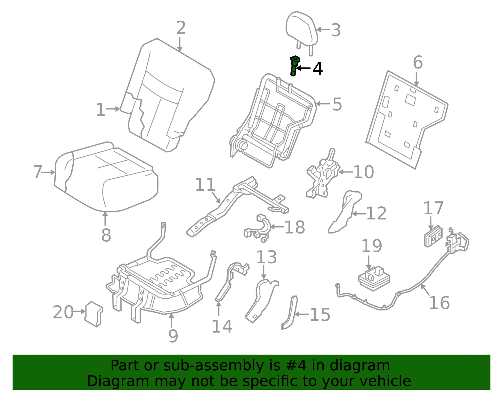Headrest Guide - Nissan (87602-5AA0B) - view 2