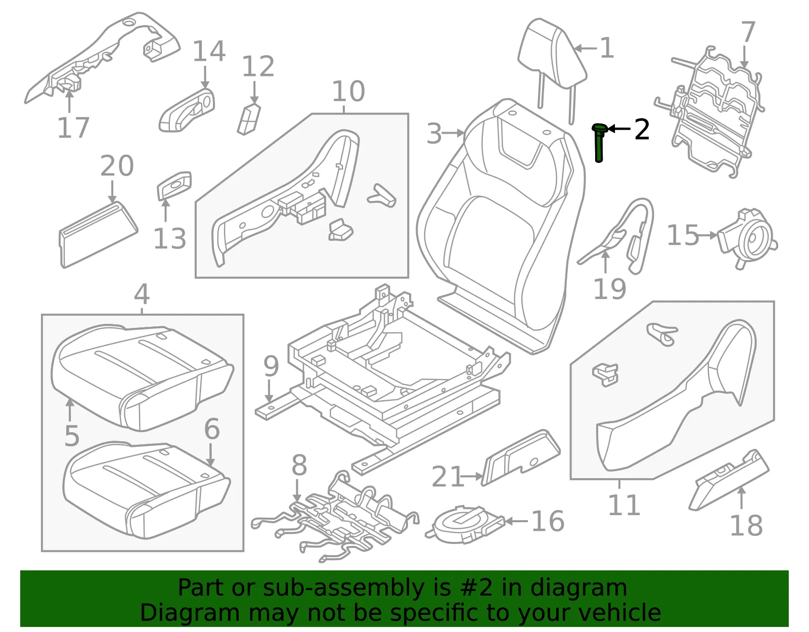 Headrest Guide - Nissan (87602-5MP1B) - view 2