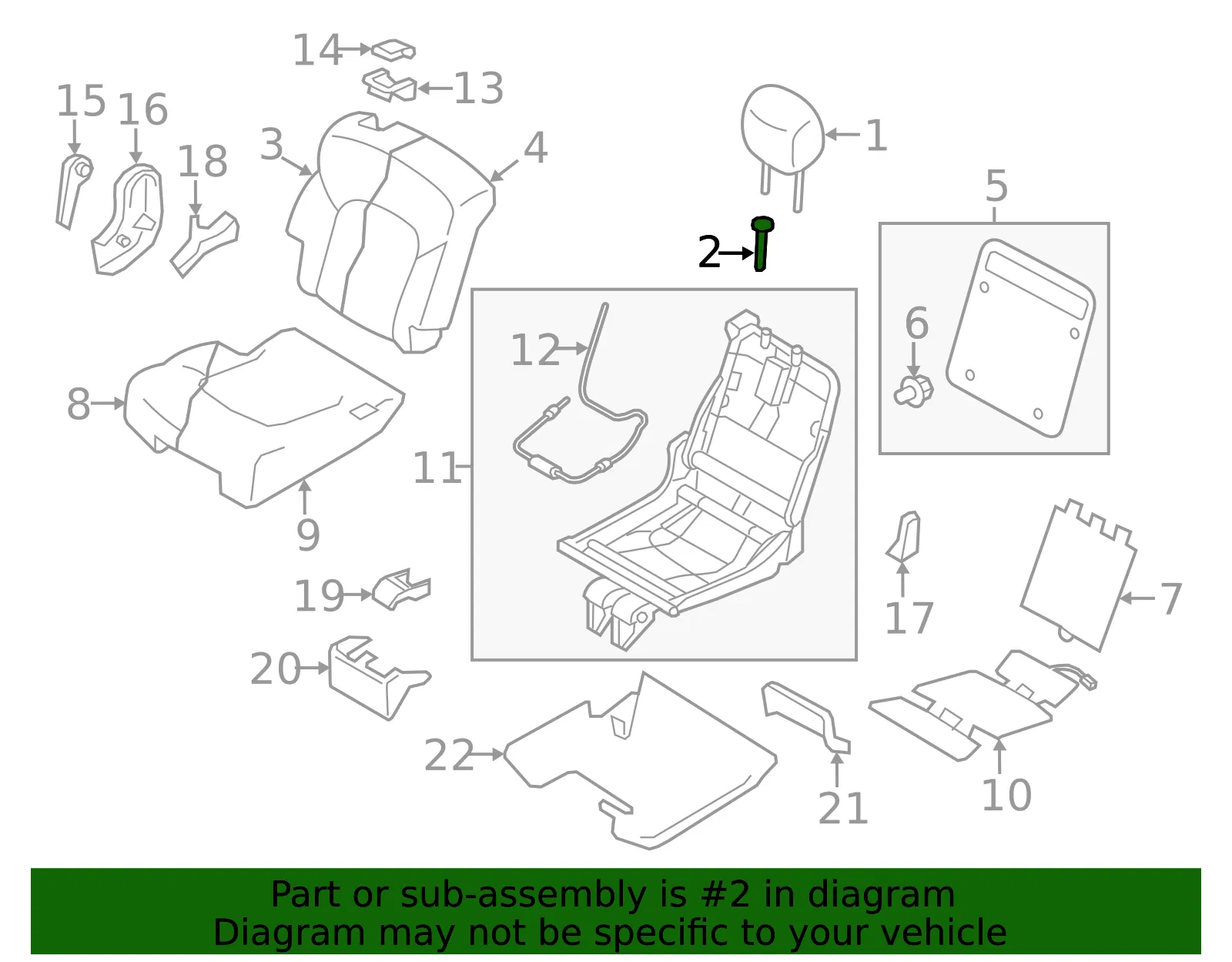 Headrest Guide - Nissan (87602-5ZW0A) - view 2